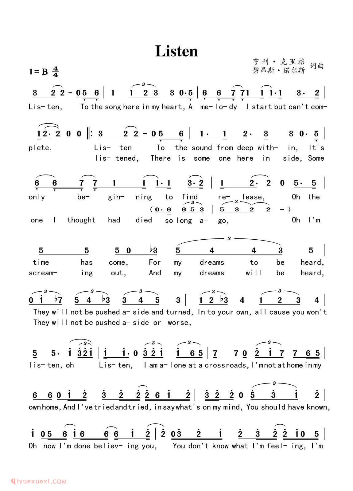 简谱 | Listen