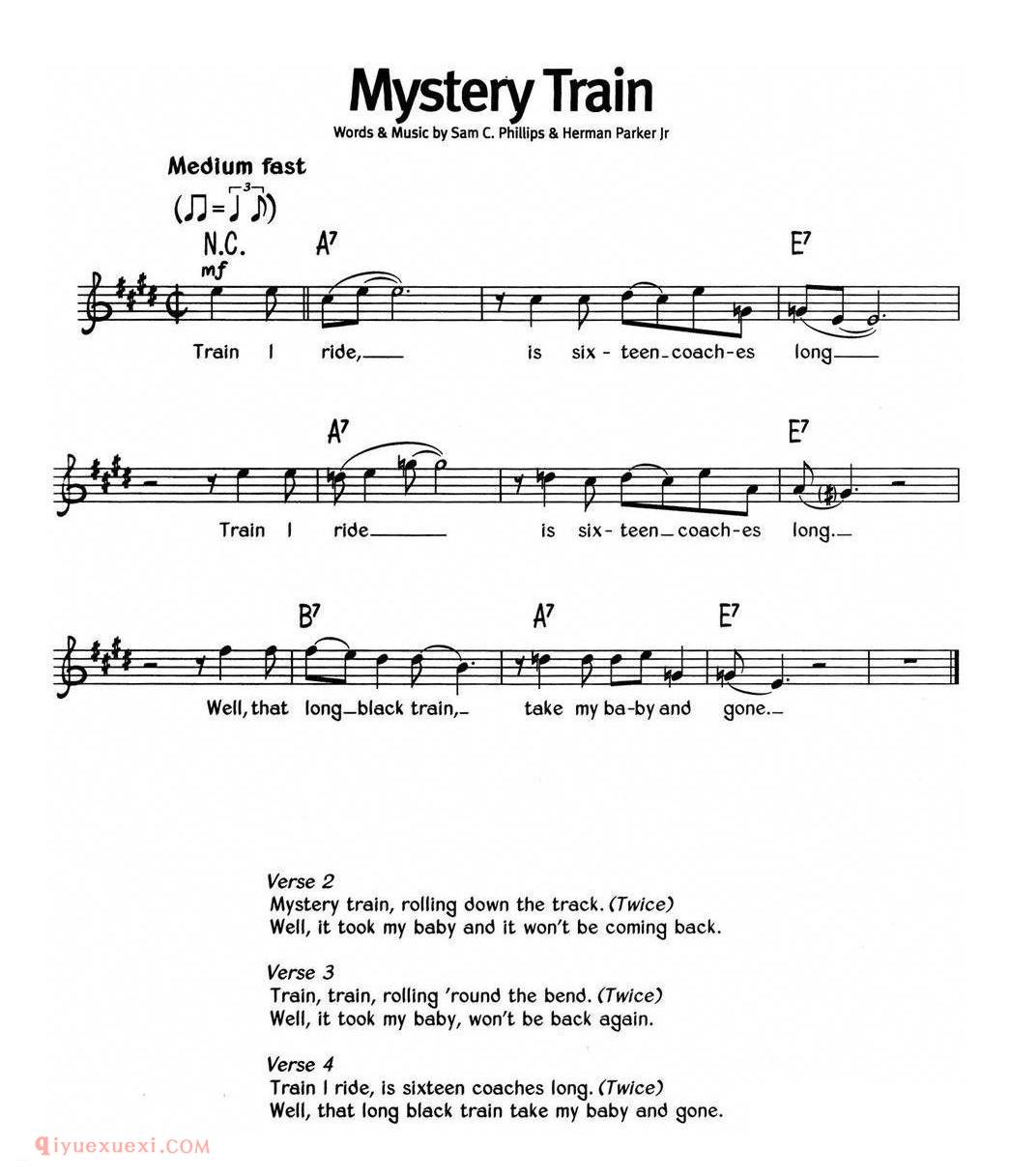 Mystery Train_蓝调音乐 | 五线谱