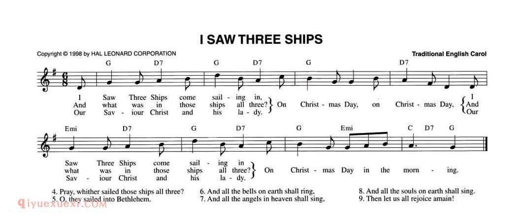 I SAW THREE SHIPS