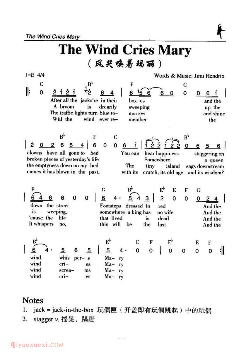 The Wind Cries Mary 风哭唤着玛丽