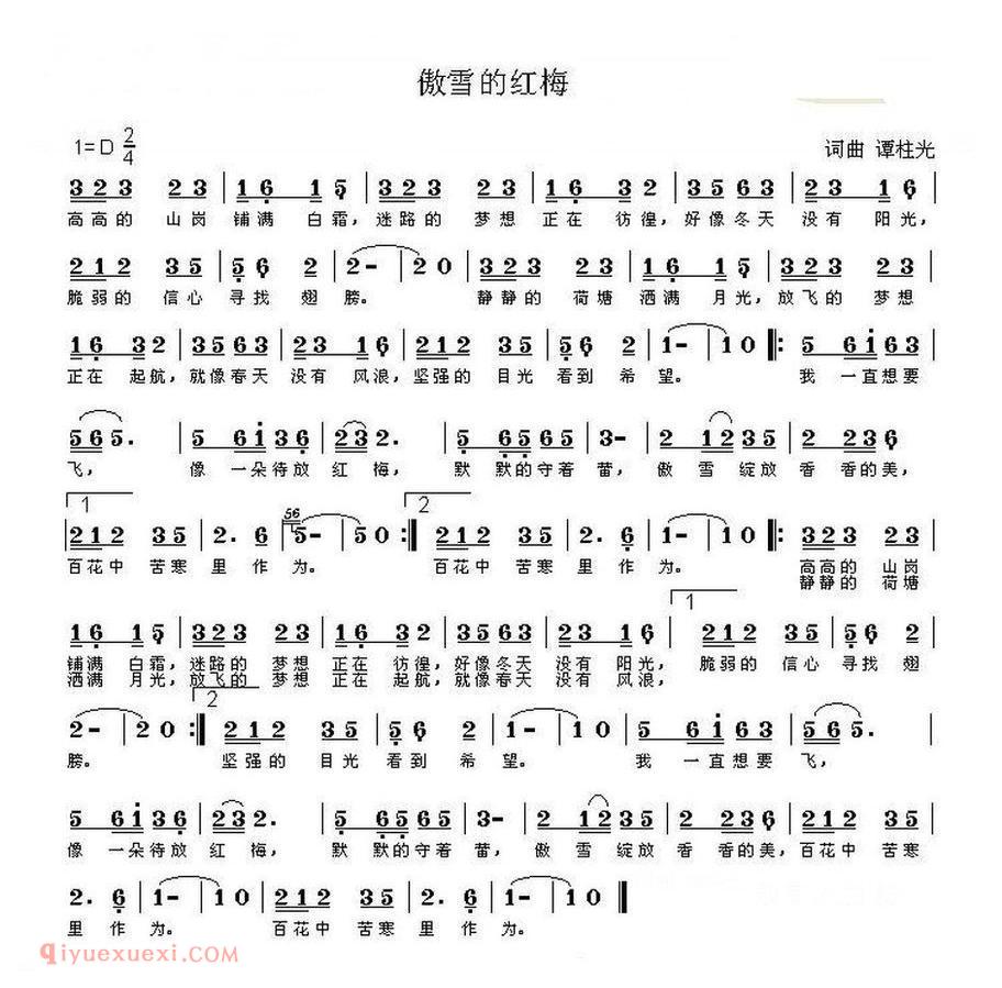 傲雪的红梅