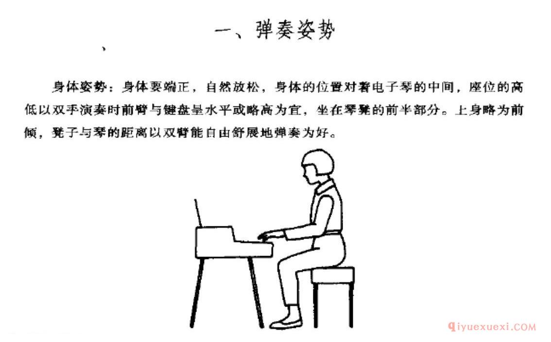 电子琴弹奏姿势