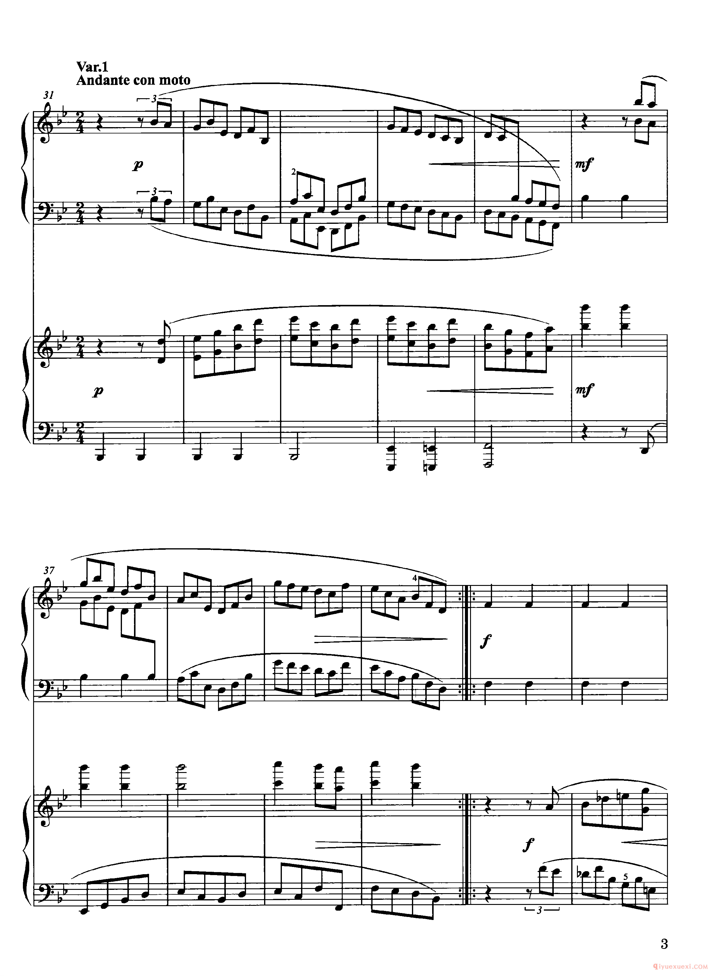 世界著名双钢琴名曲:海顿主题变奏曲( Variations on a Theme by Joseph Hayden)勃拉