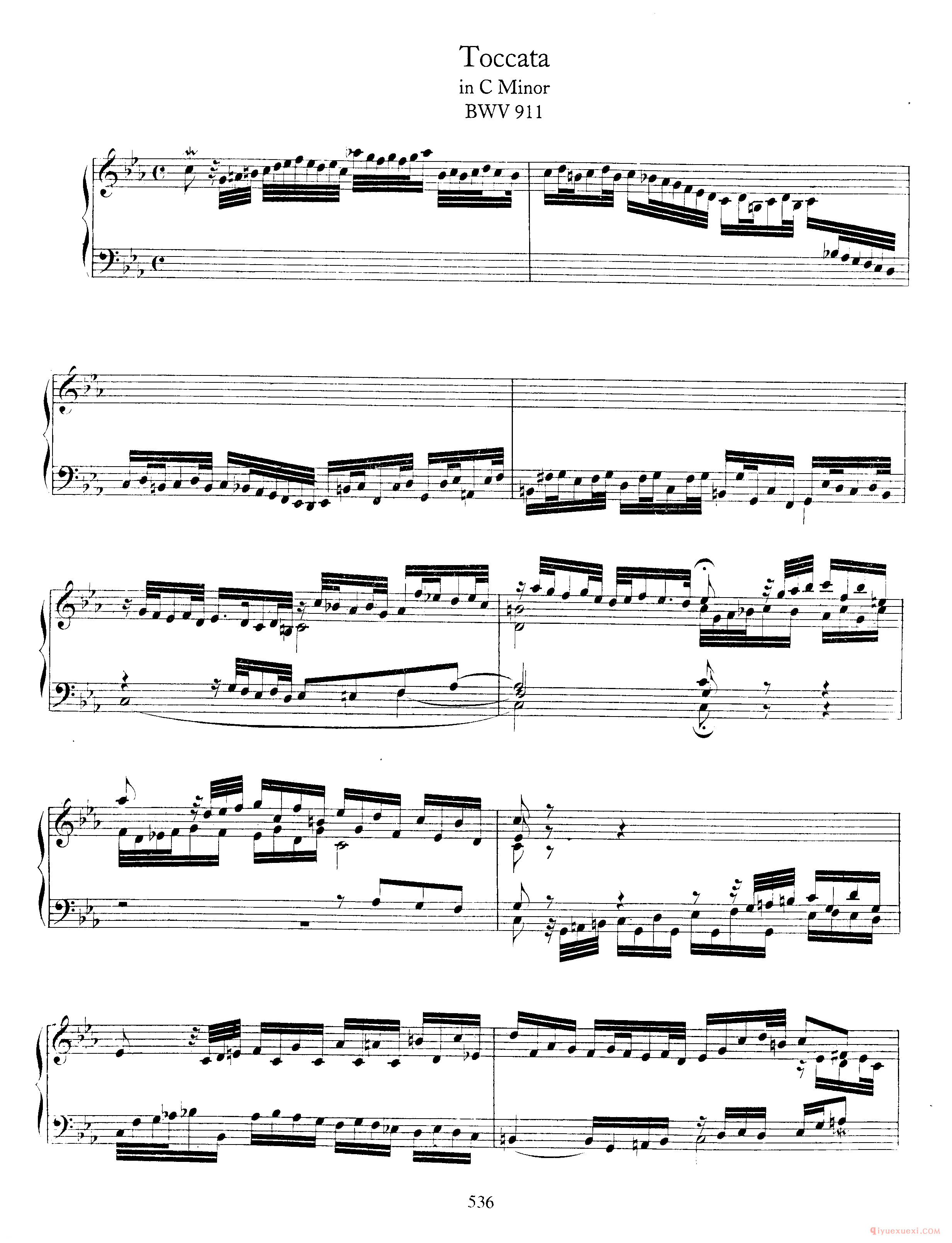 巴赫7首托卡塔《c小调 BWV911》巴赫的复调作品