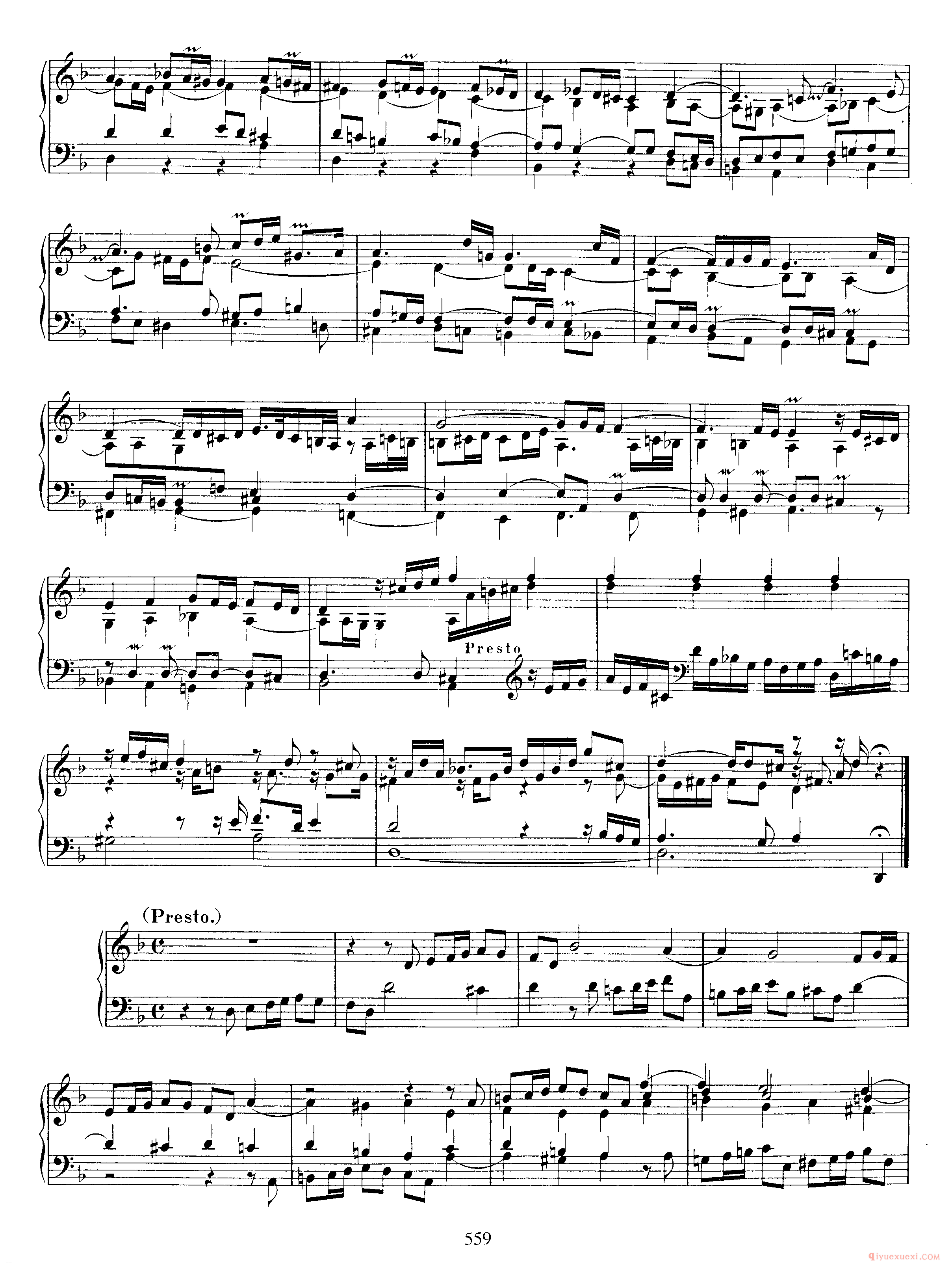 巴赫7首托卡塔《Toccata d小调 BWV913》巴赫的复调作品