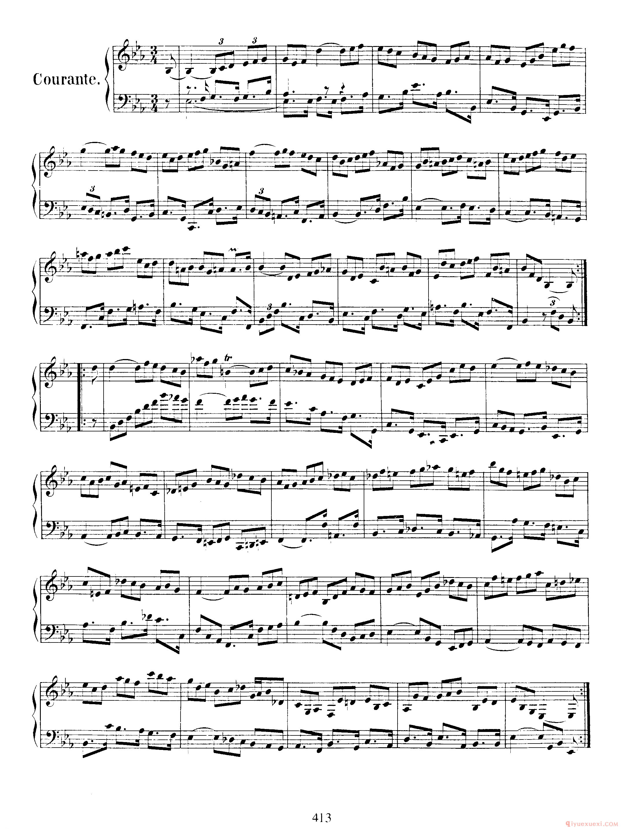 巴赫法国组曲第四首Eb大调《French Suite NO.4 in Eb Major BWV815》