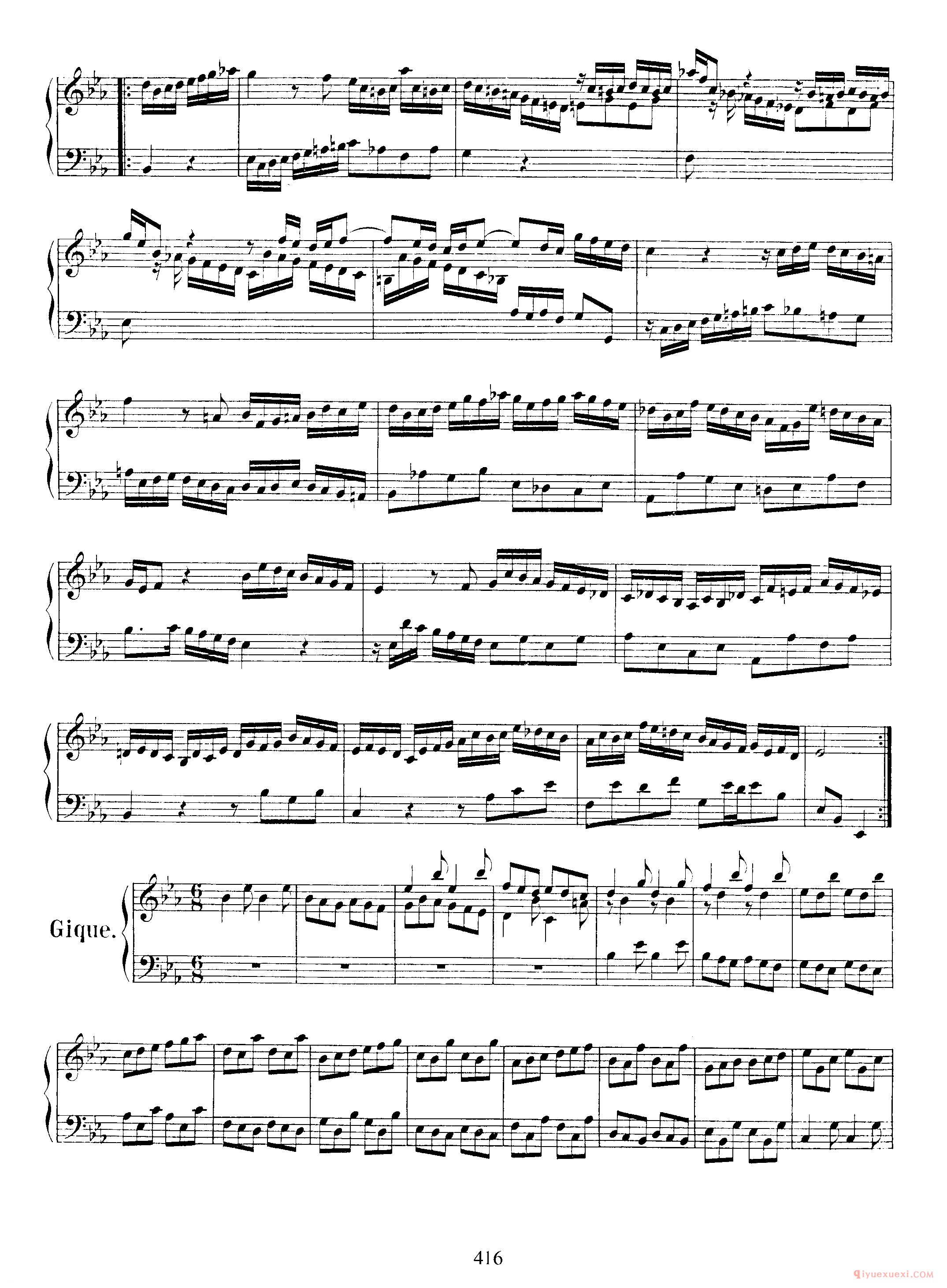 巴赫法国组曲第四首Eb大调《French Suite NO.4 in Eb Major BWV815》