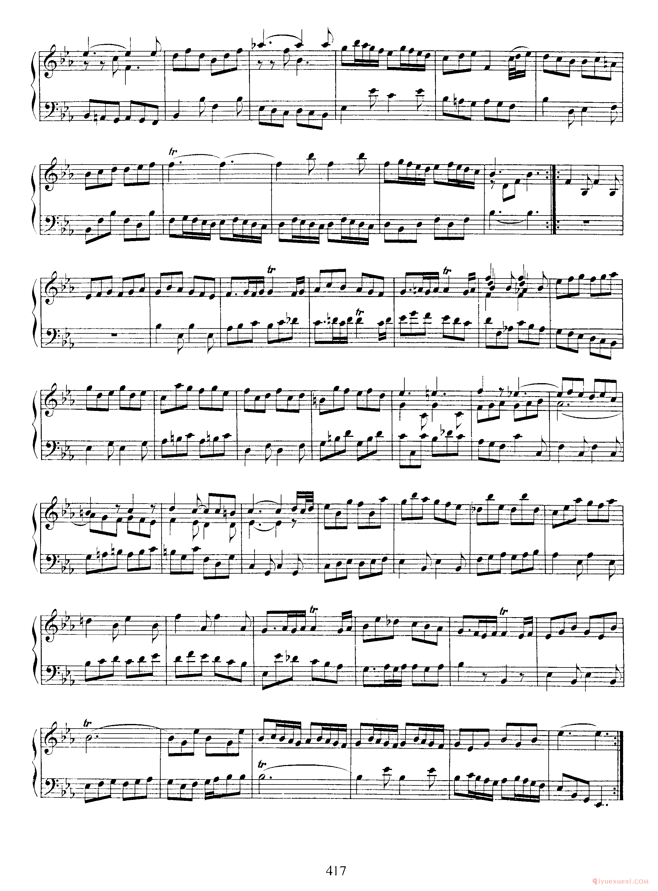 巴赫法国组曲第四首Eb大调《French Suite NO.4 in Eb Major BWV815》
