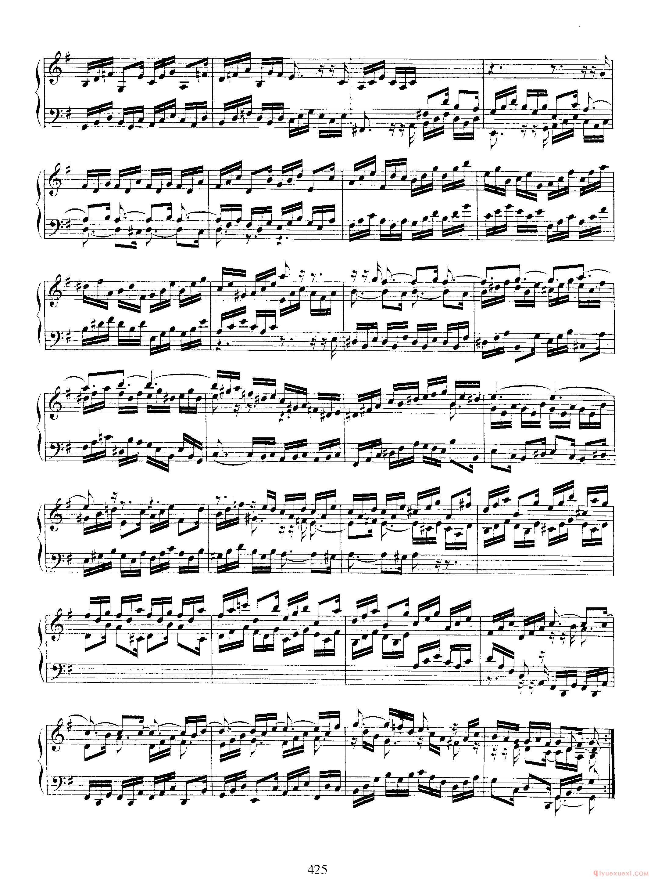 巴赫法国组曲第五首G大调《French Suite NO.5 in G Major BWV816》