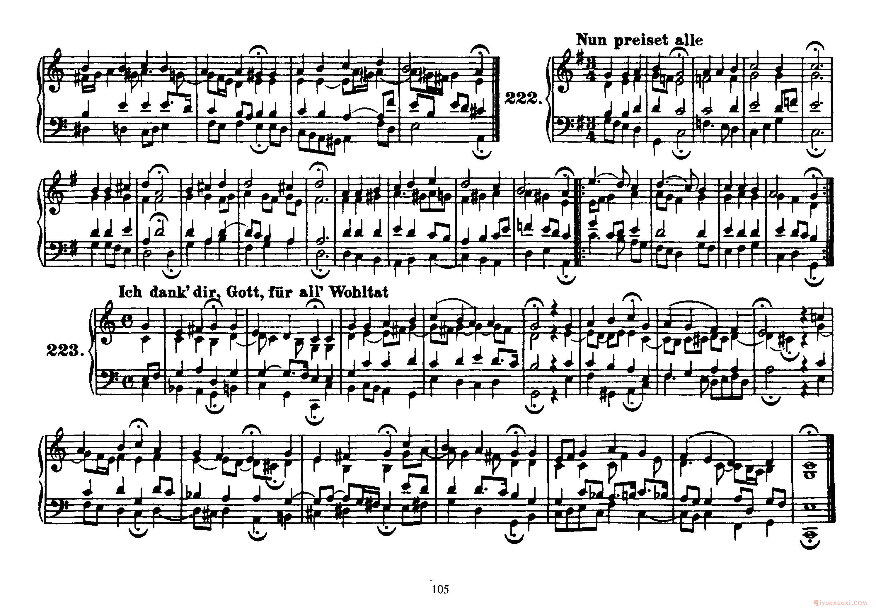 巴赫四声部众赞歌曲谱全集《Four-Part Chorales》高清完整版