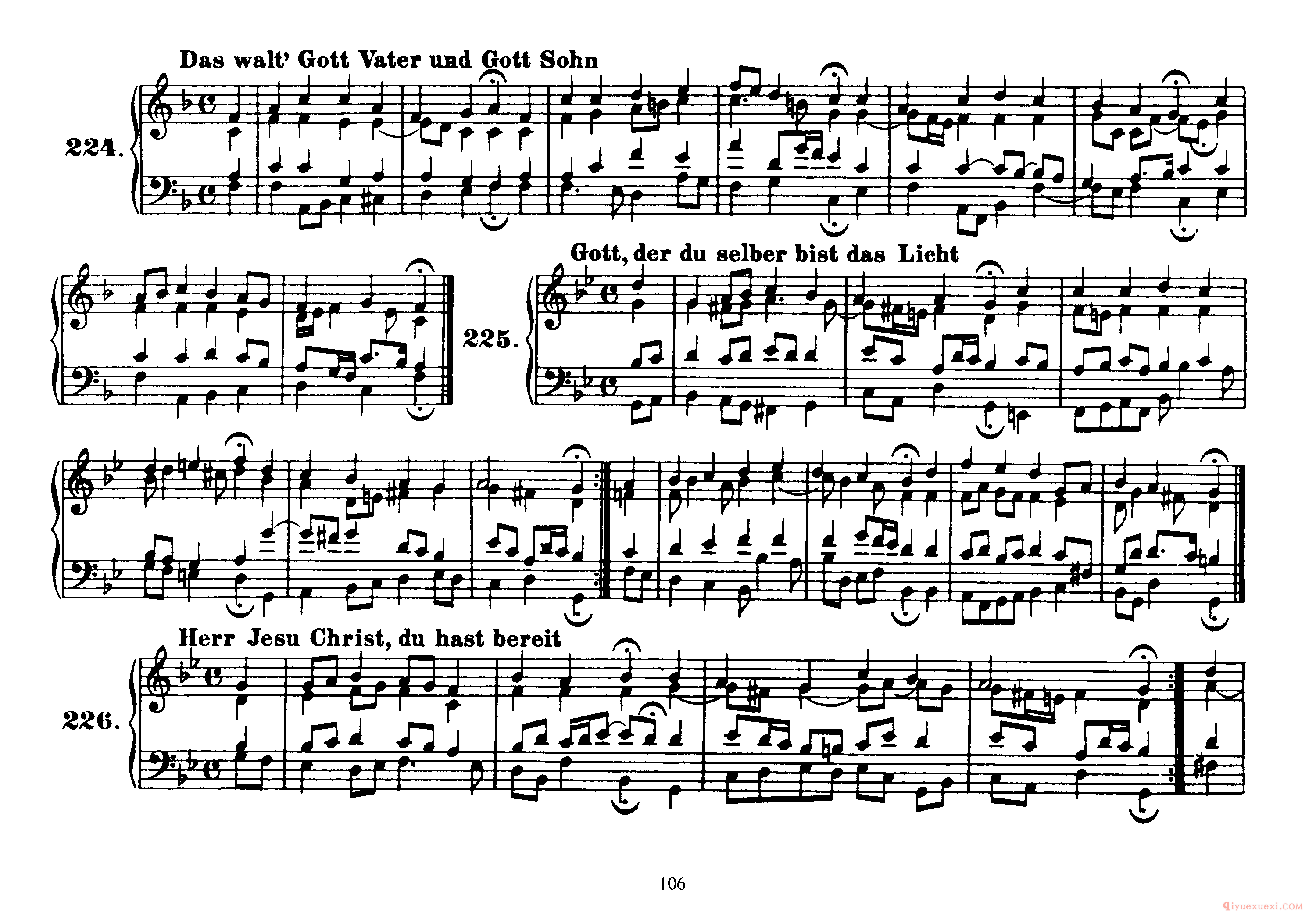 巴赫四声部众赞歌曲谱全集《Four-Part Chorales》高清完整版