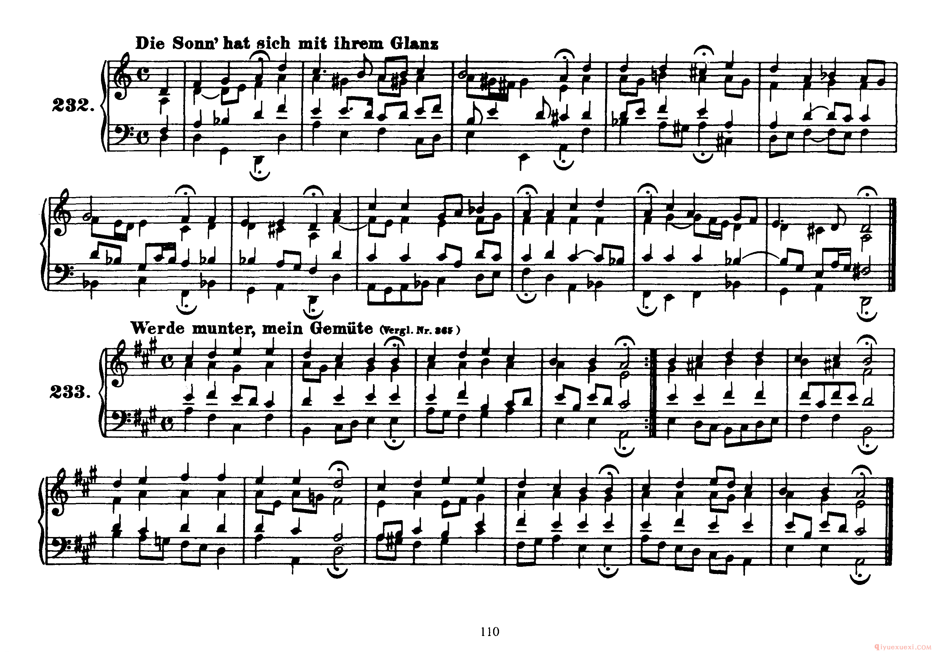 巴赫四声部众赞歌曲谱全集《Four-Part Chorales》高清完整版