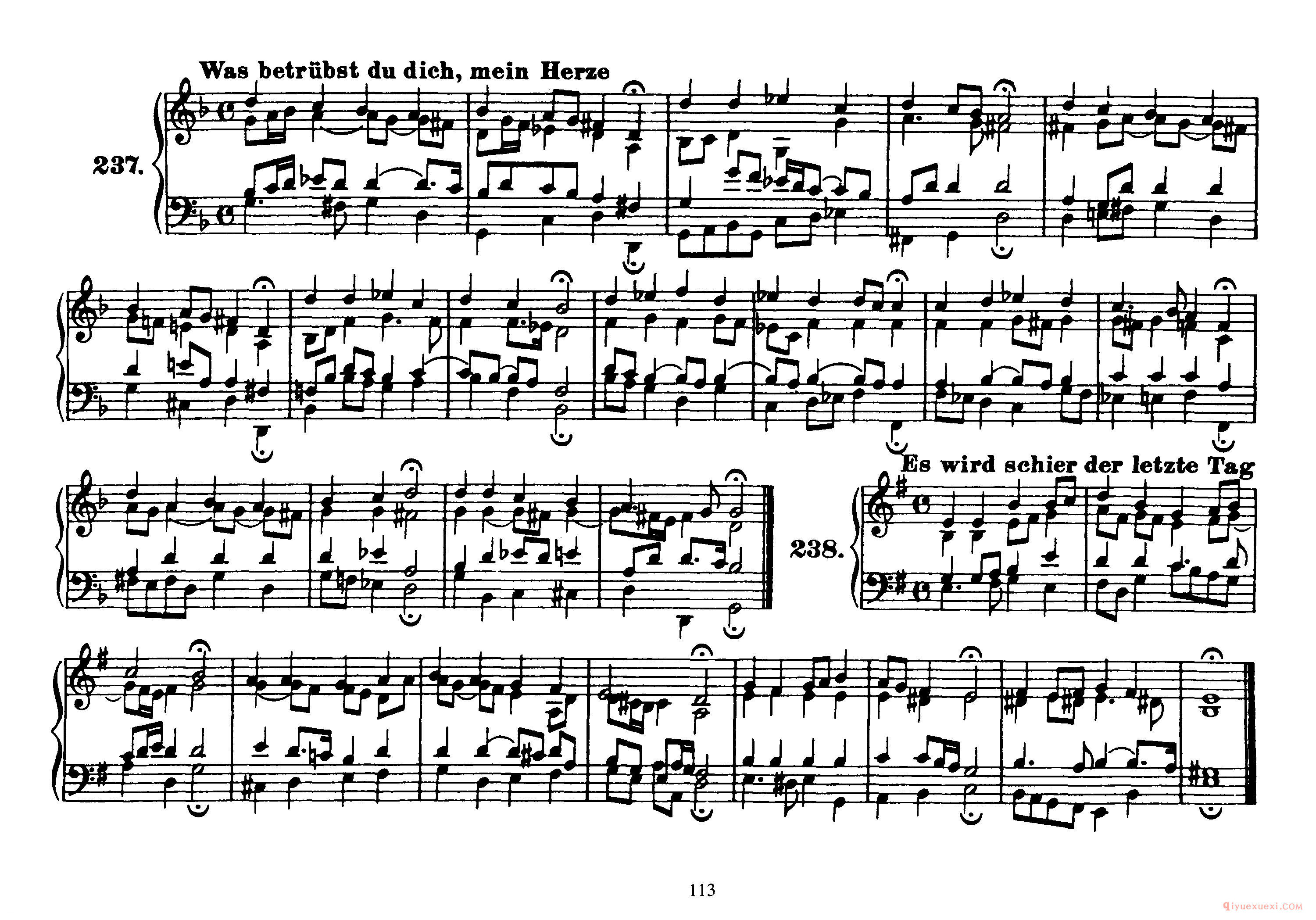 巴赫四声部众赞歌曲谱全集《Four-Part Chorales》高清完整版