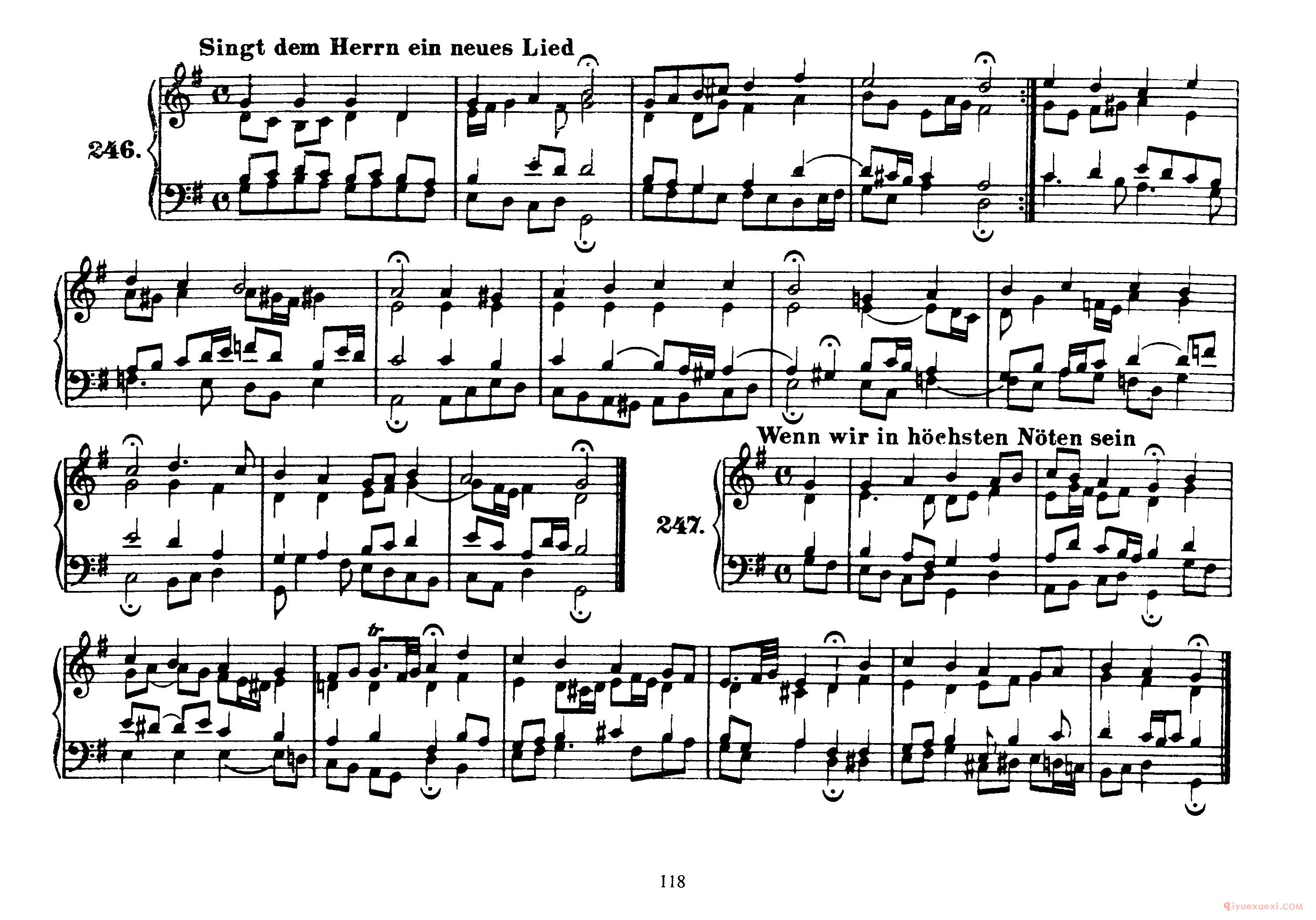 巴赫四声部众赞歌曲谱全集《Four-Part Chorales》高清完整版