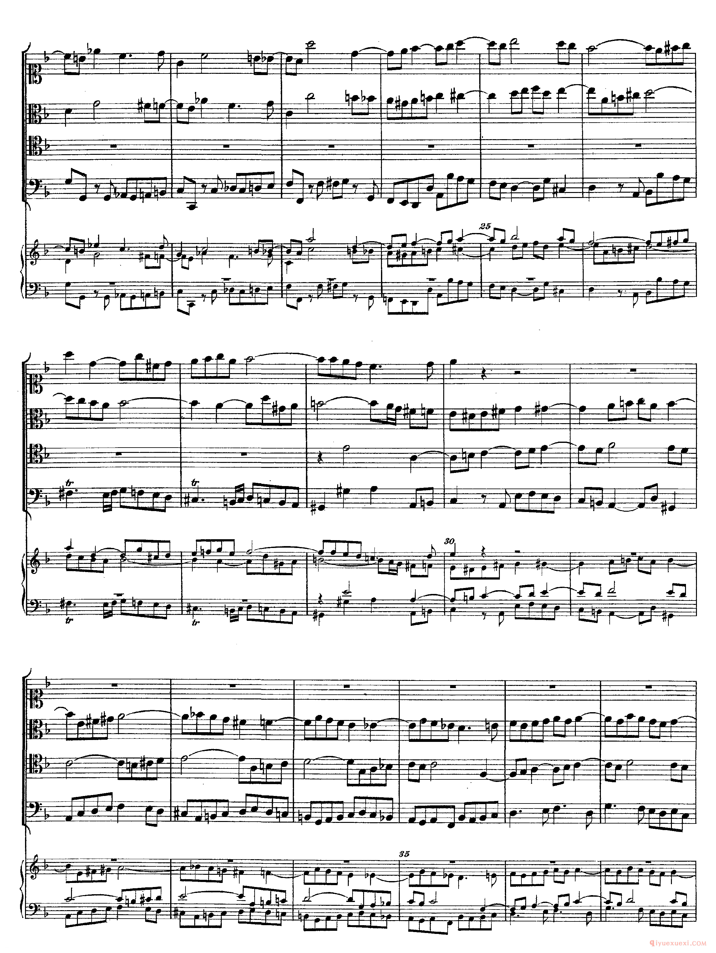 巴赫赋格第三首《The Art of the Fugue-BWV1080-Contrapunctus Ⅲ》高清五线谱