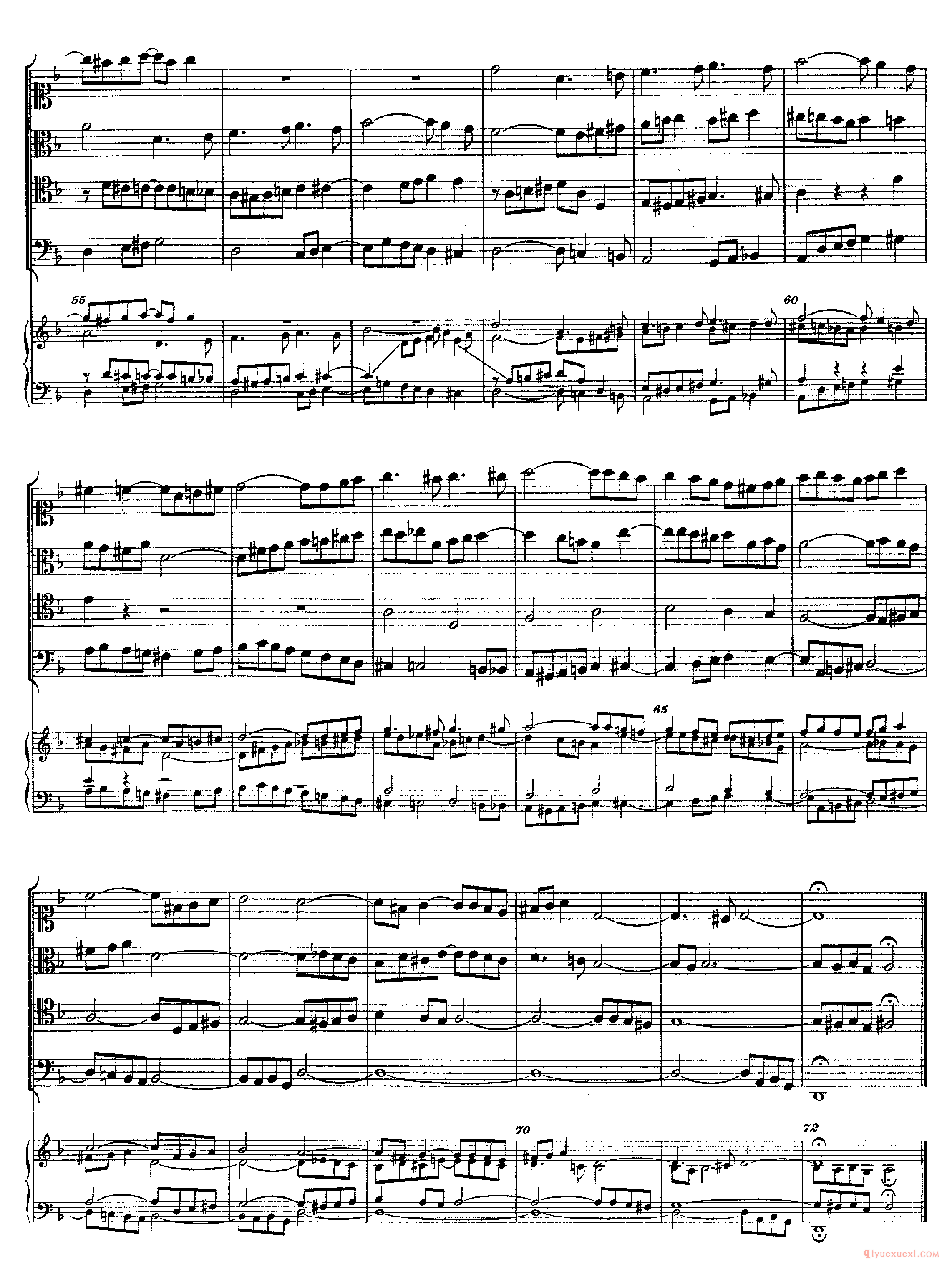 巴赫赋格第三首《The Art of the Fugue-BWV1080-Contrapunctus Ⅲ》高清五线谱
