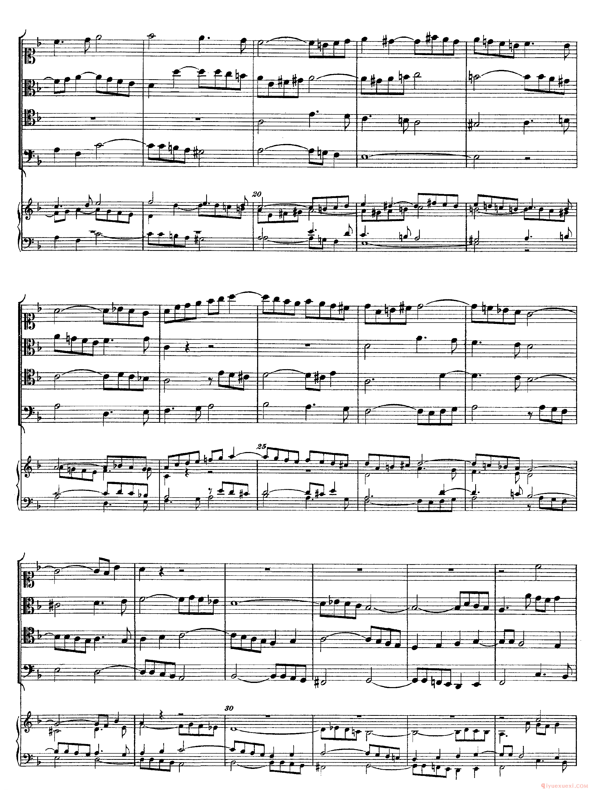 巴赫赋格第五首《The Art of the Fugue - BWV1080 - Contrapunctus Ⅴ》高清五线谱