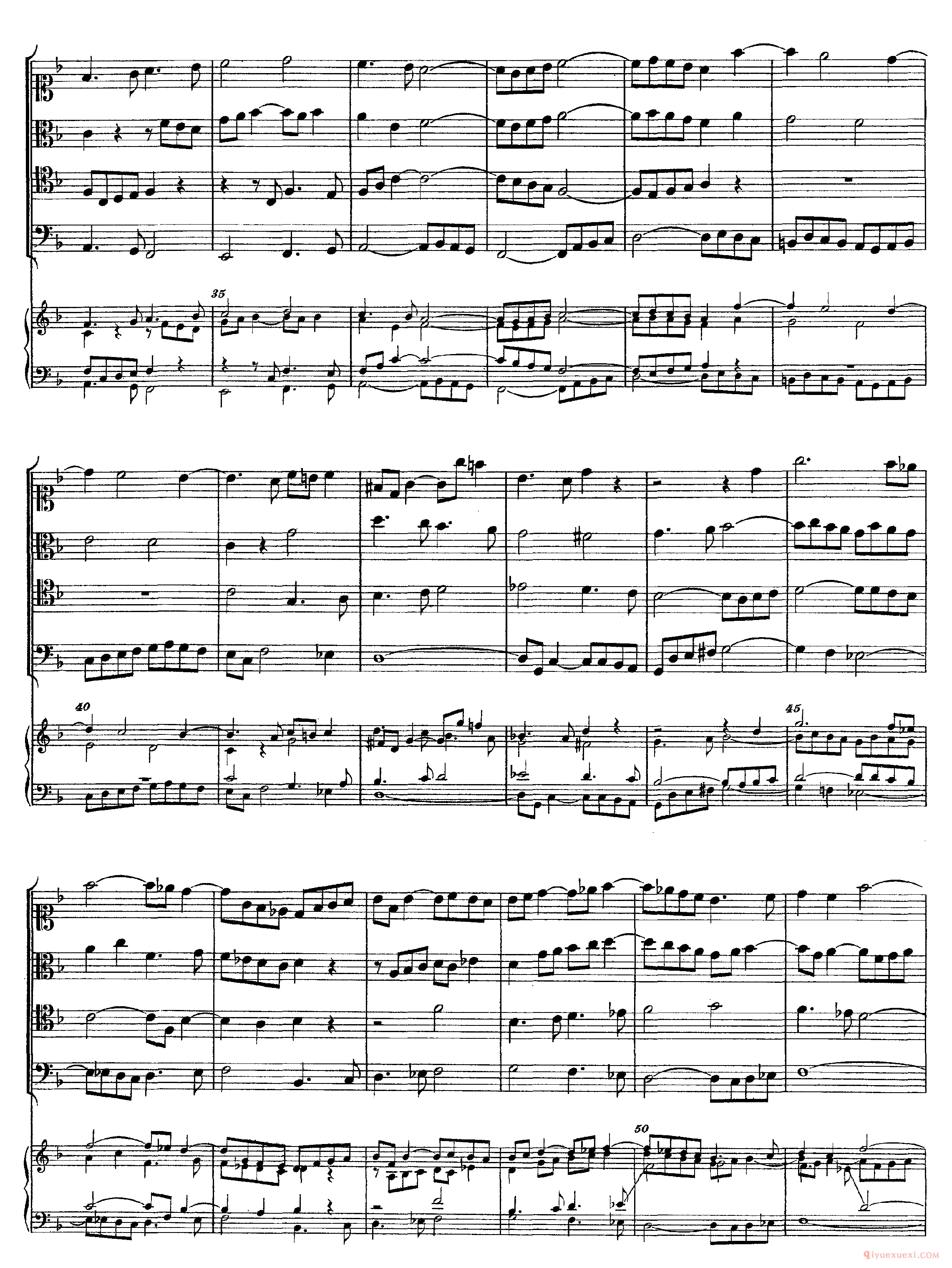 巴赫赋格第五首《The Art of the Fugue - BWV1080 - Contrapunctus Ⅴ》高清五线谱