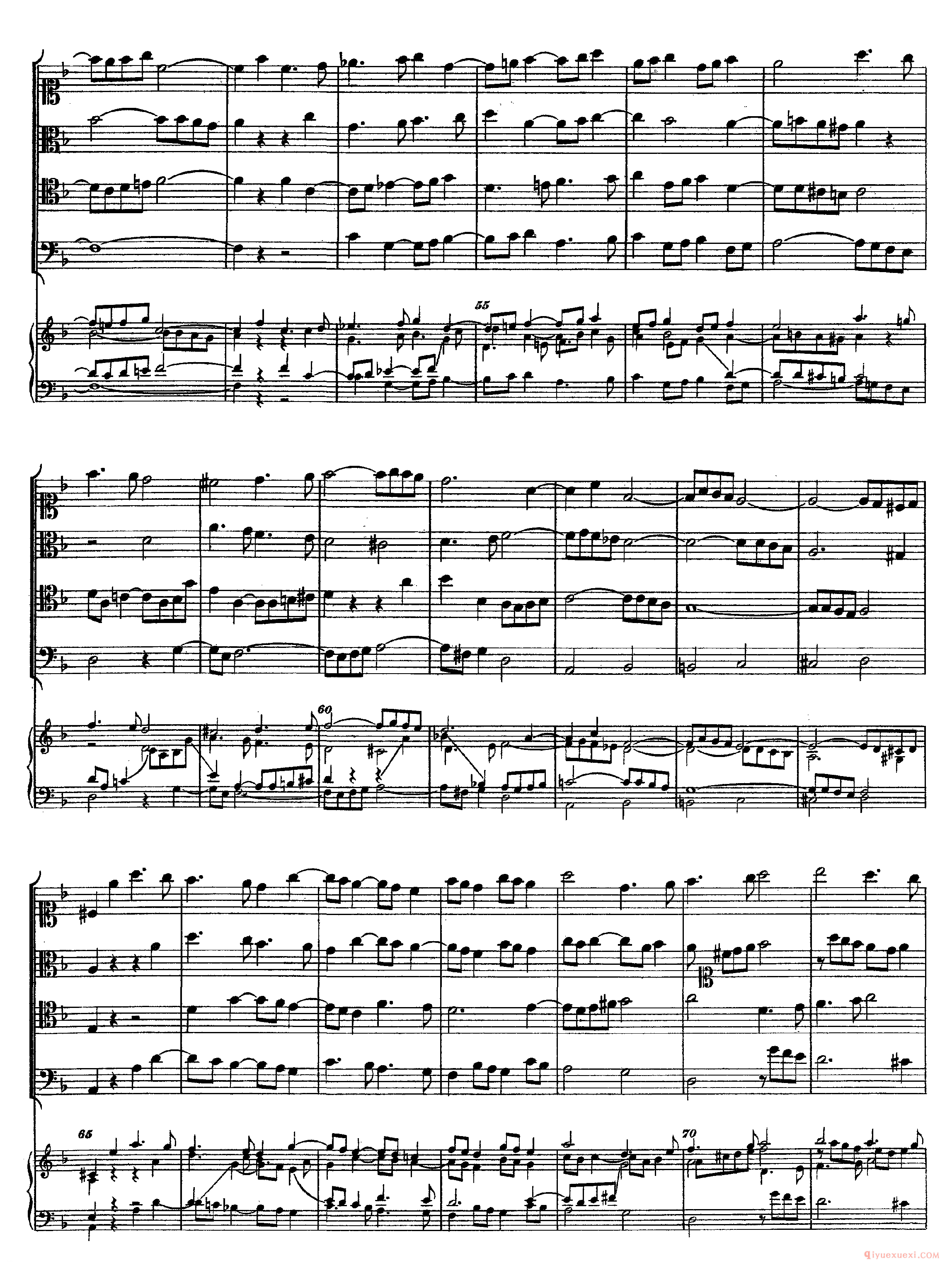 巴赫赋格第五首《The Art of the Fugue - BWV1080 - Contrapunctus Ⅴ》高清五线谱
