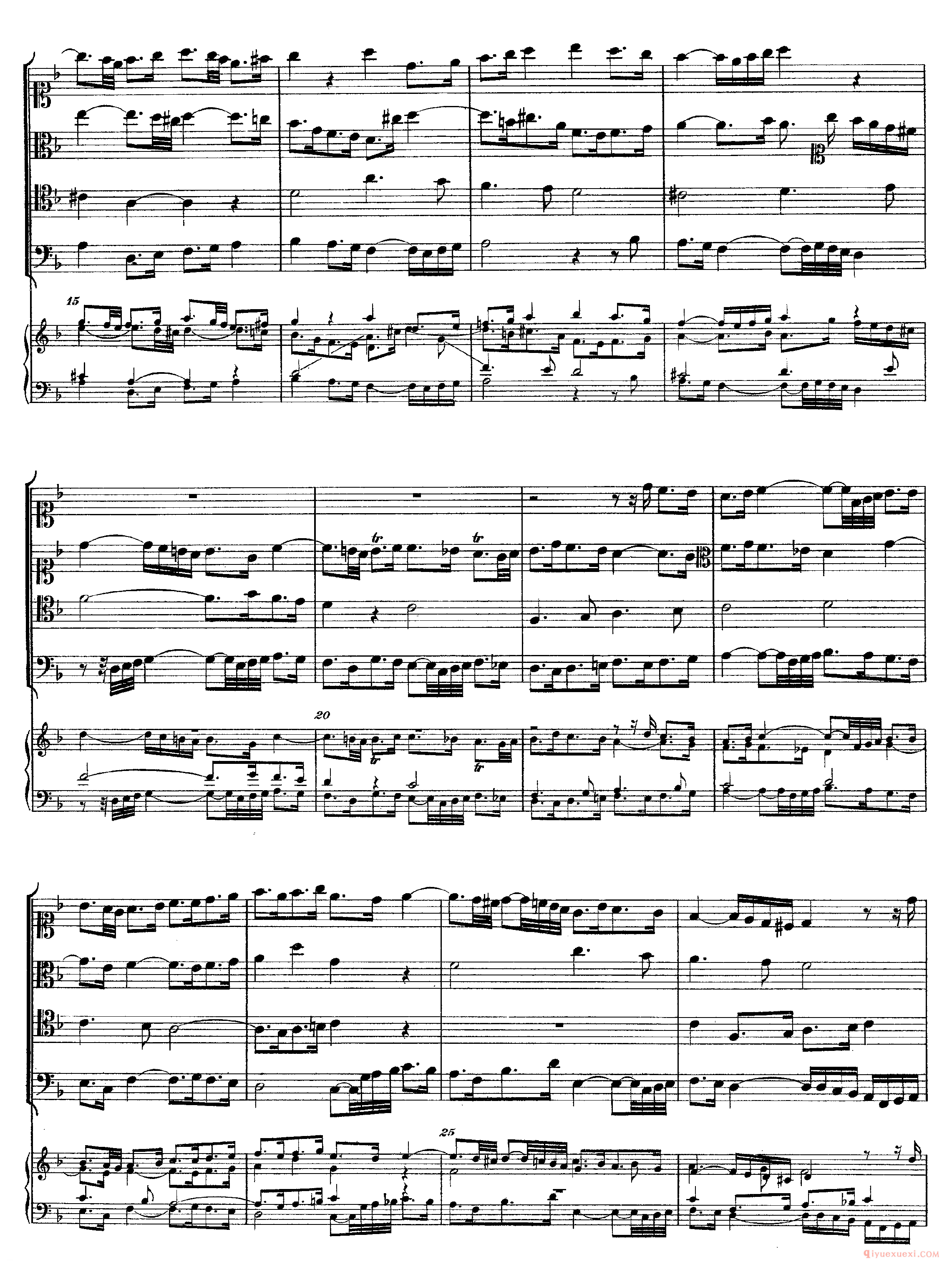 巴赫赋格第六首《The Art of the Fugue - BWV1080 - Contrapunctus Ⅵ》高清五线谱