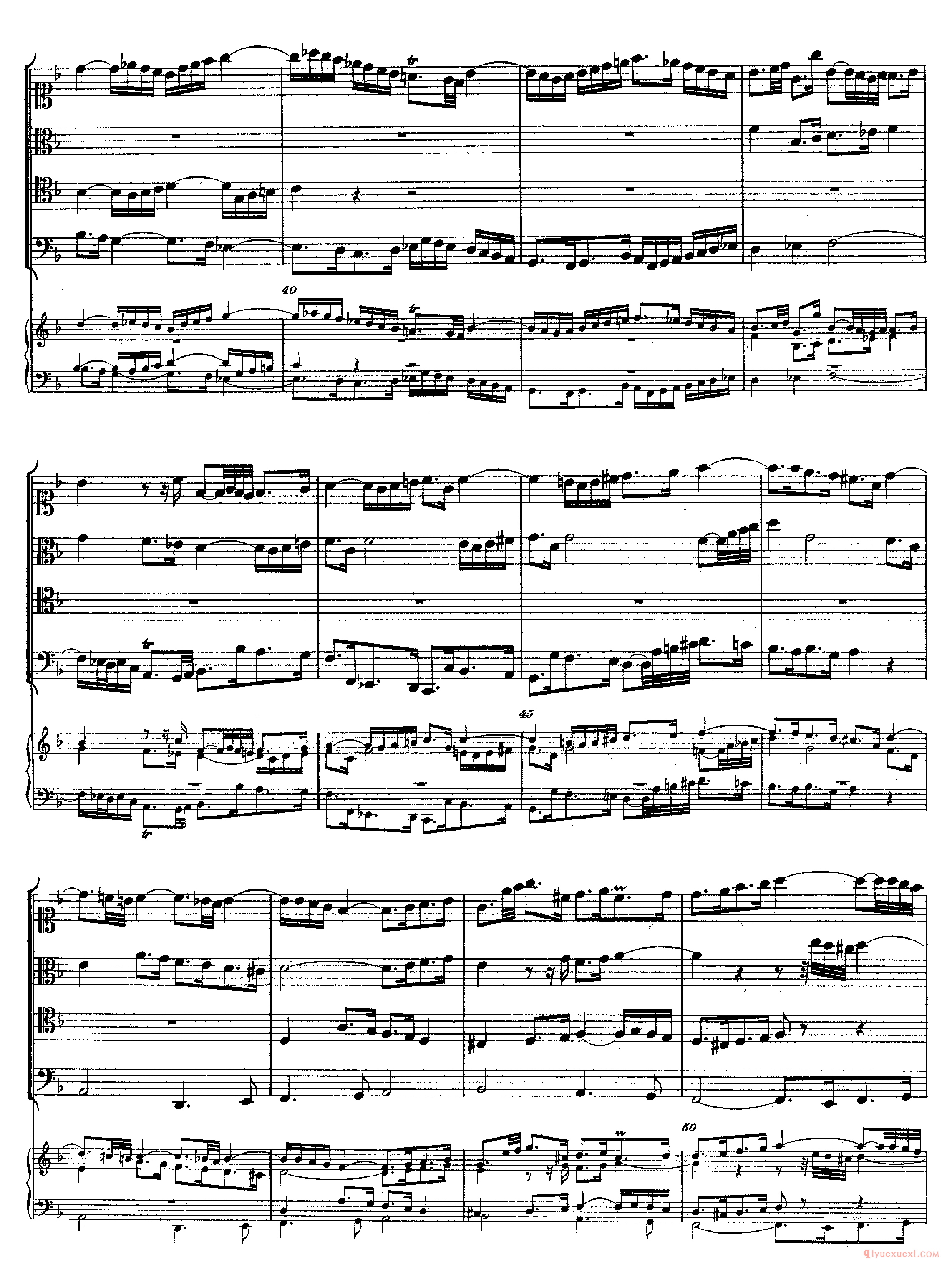 巴赫赋格第六首《The Art of the Fugue - BWV1080 - Contrapunctus Ⅵ》高清五线谱