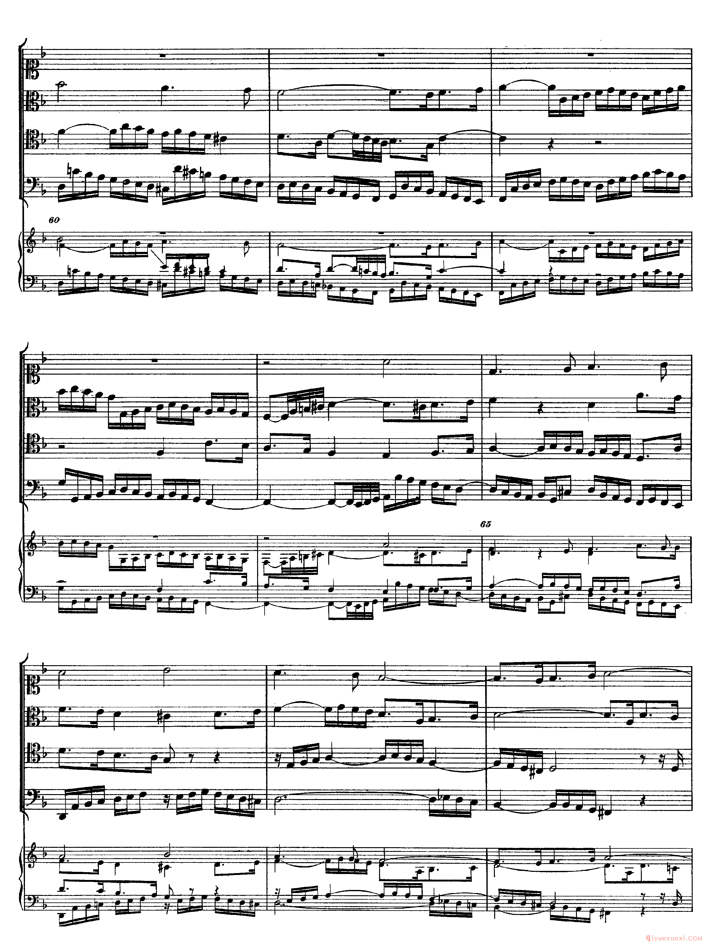 巴赫赋格第六首《The Art of the Fugue - BWV1080 - Contrapunctus Ⅵ》高清五线谱