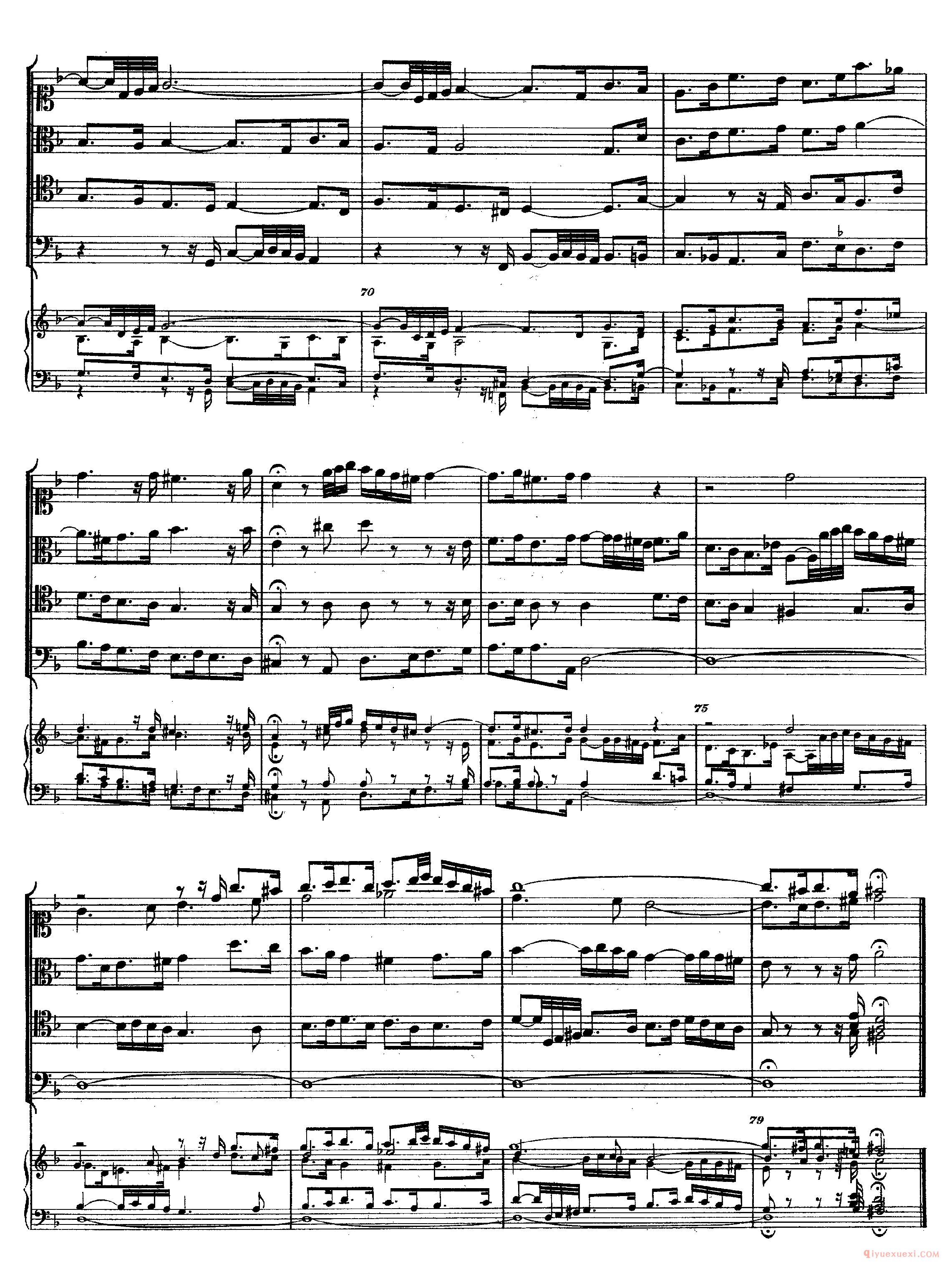 巴赫赋格第六首《The Art of the Fugue - BWV1080 - Contrapunctus Ⅵ》高清五线谱