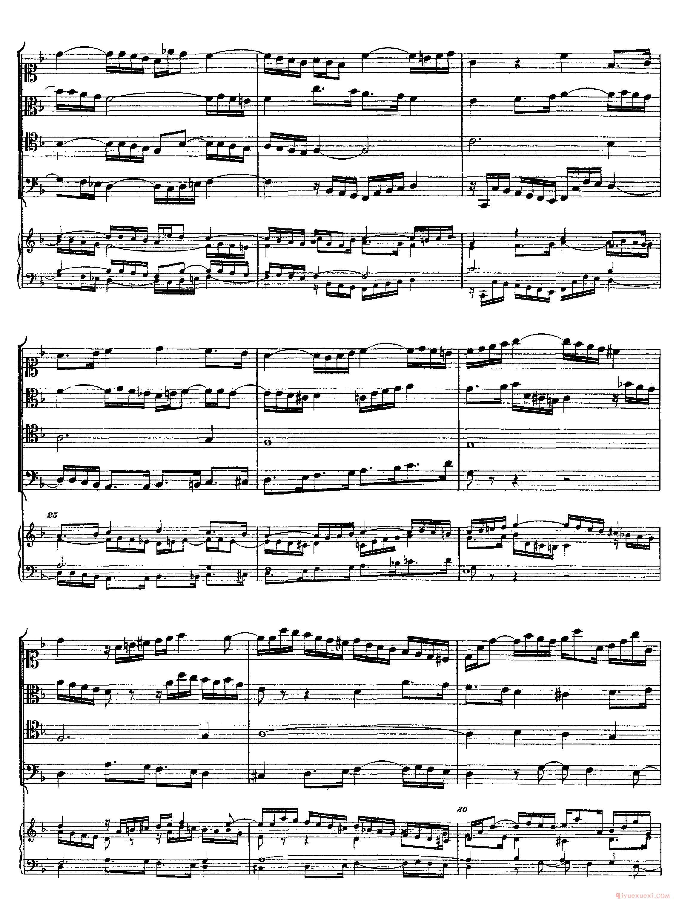 巴赫赋格第七首《The Art of the Fugue - BWV1080 - Contrapunctus Ⅶ》高清五线谱