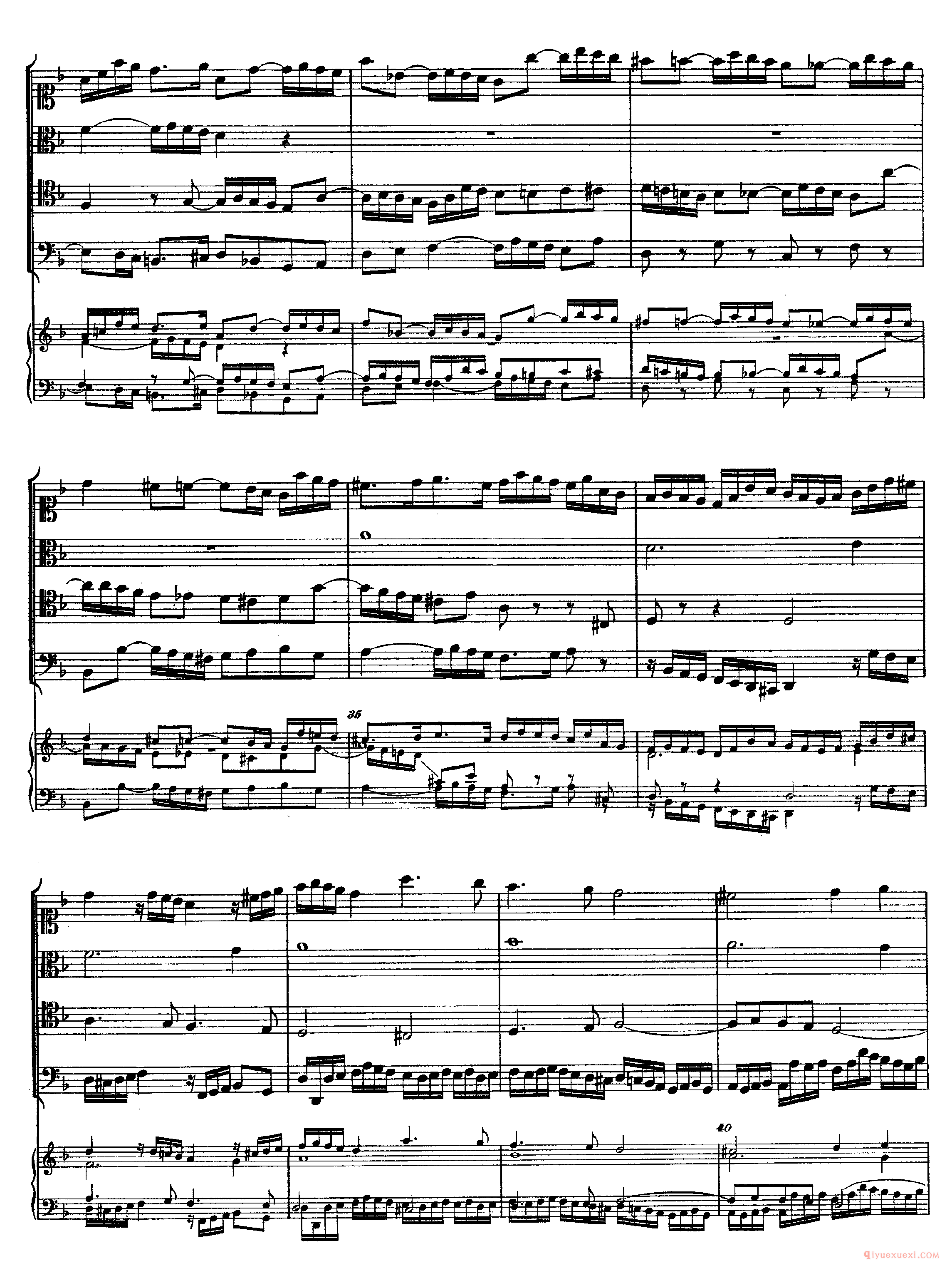 巴赫赋格第七首《The Art of the Fugue - BWV1080 - Contrapunctus Ⅶ》高清五线谱