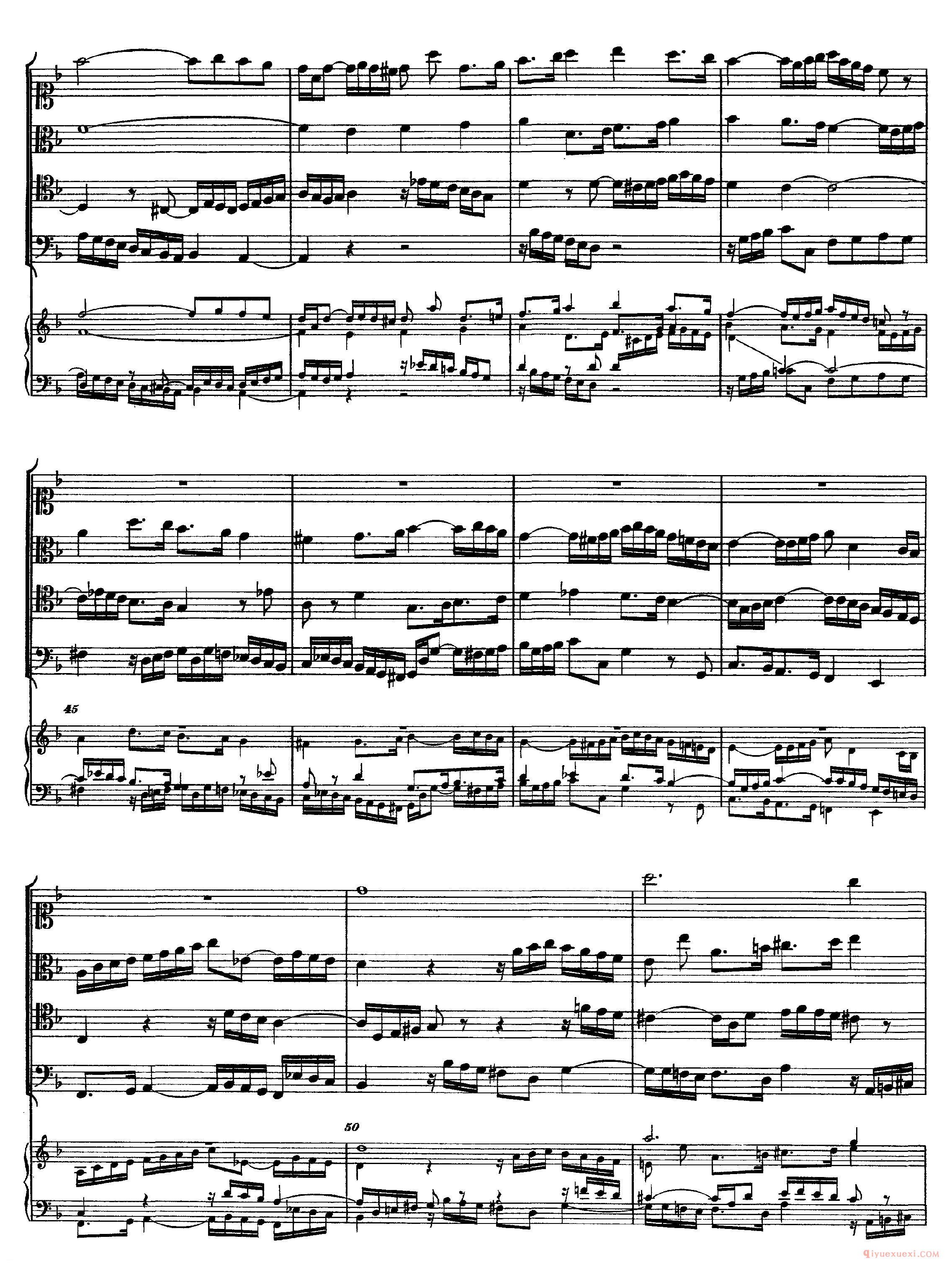 巴赫赋格第七首《The Art of the Fugue - BWV1080 - Contrapunctus Ⅶ》高清五线谱