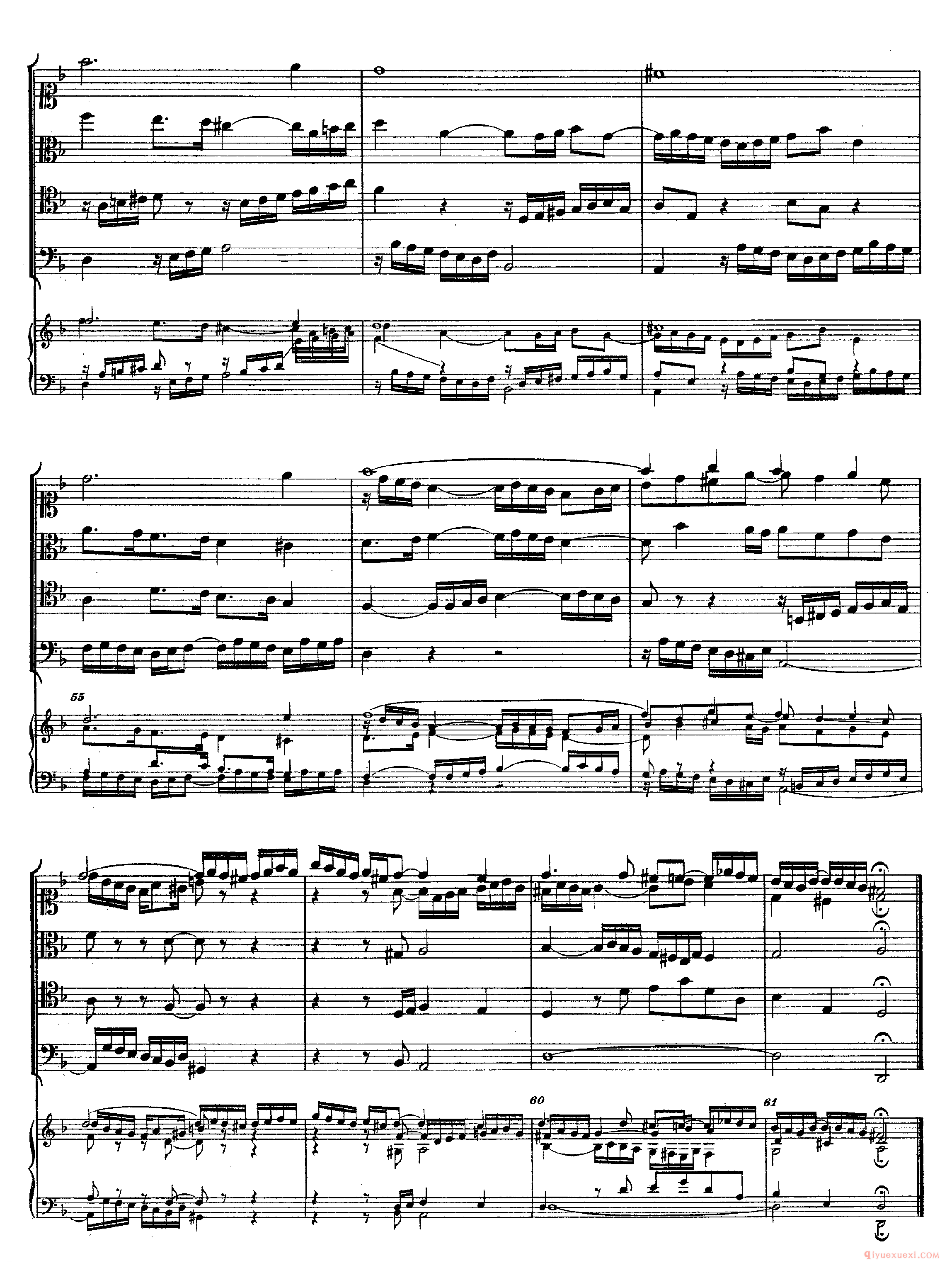 巴赫赋格第七首《The Art of the Fugue - BWV1080 - Contrapunctus Ⅶ》高清五线谱
