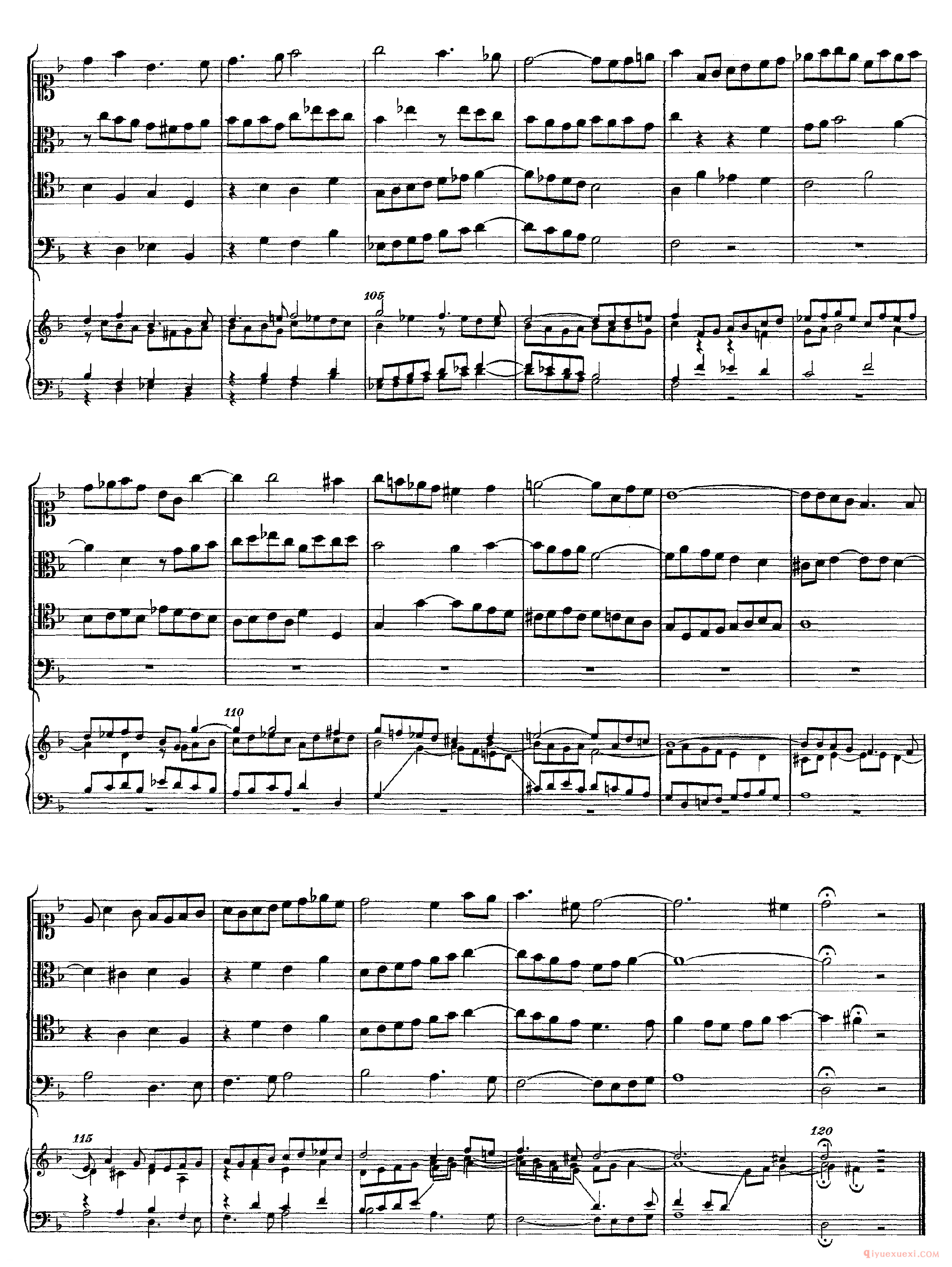 巴赫赋格第十首《The Art of the Fugue - BWV1080 - Contrapunctus Ⅹ》高清五线谱