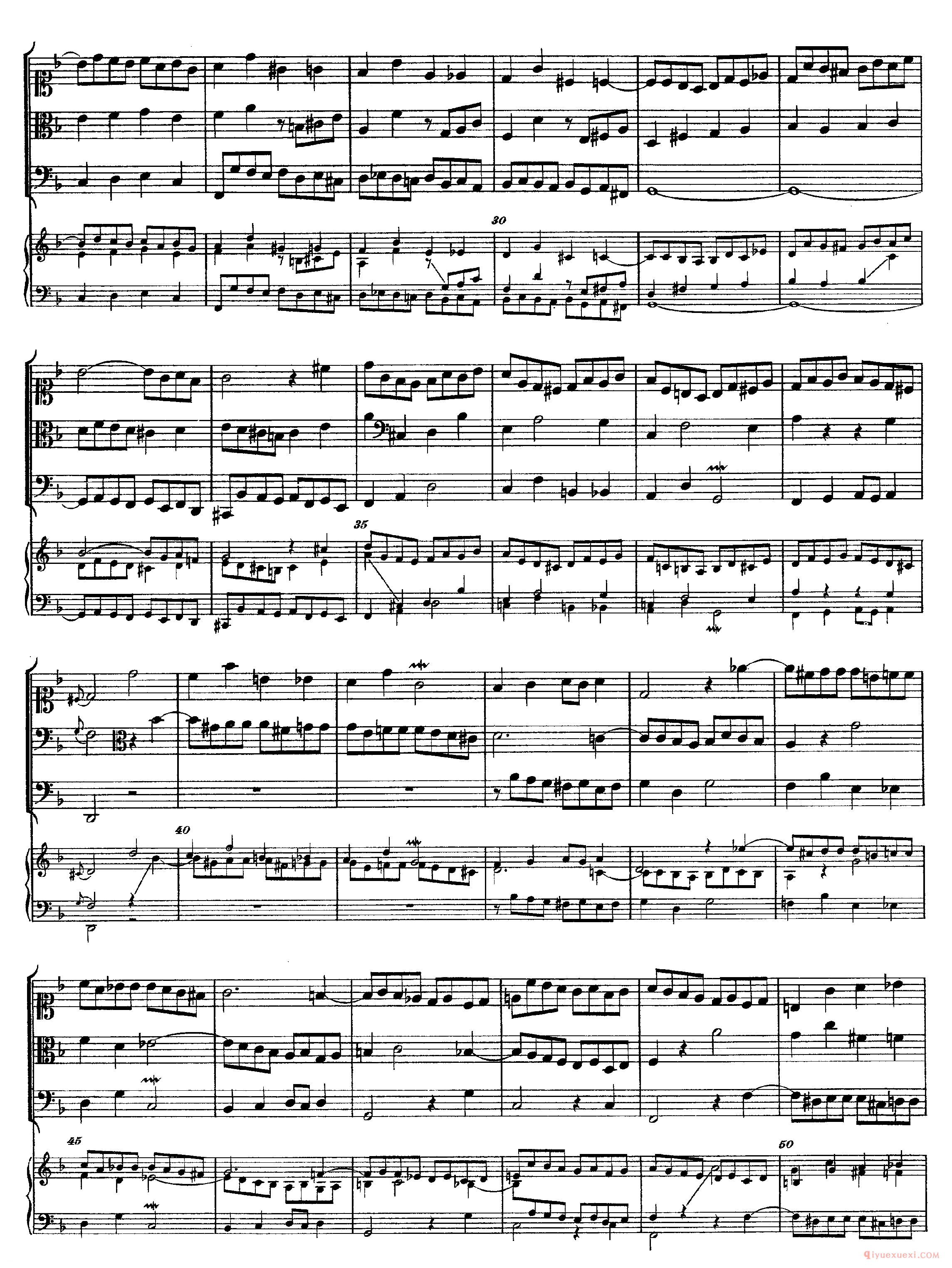 巴赫赋格第八首《The Art of the Fugue - BWV1080 - Contrapunctus Ⅷ》高清五线谱