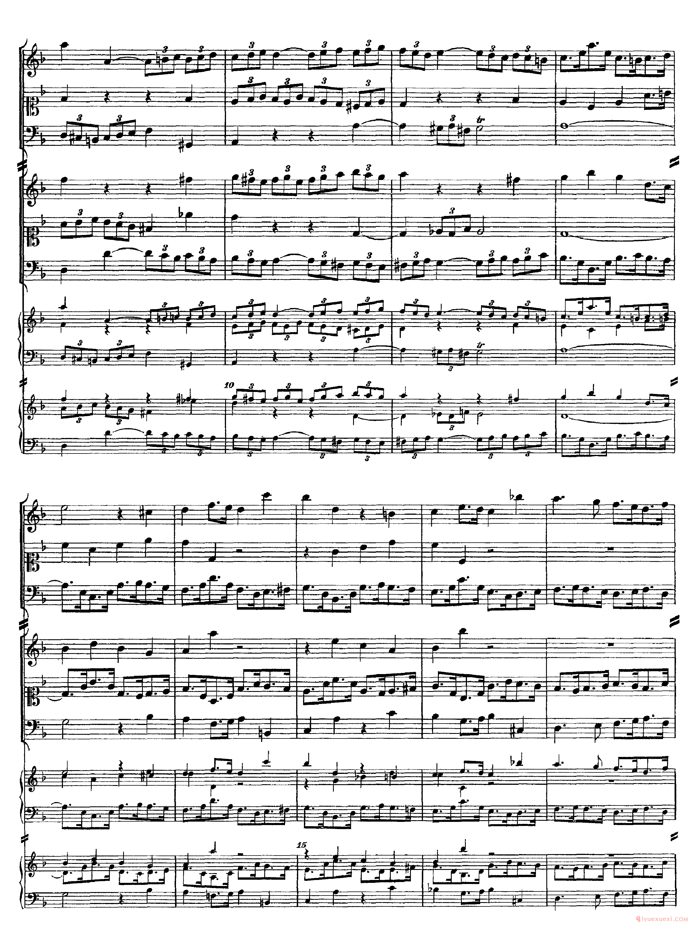 巴赫赋格第十六首《The Art of the Fugue - BWV1080 - Contrapunctus XVI》高清五线谱