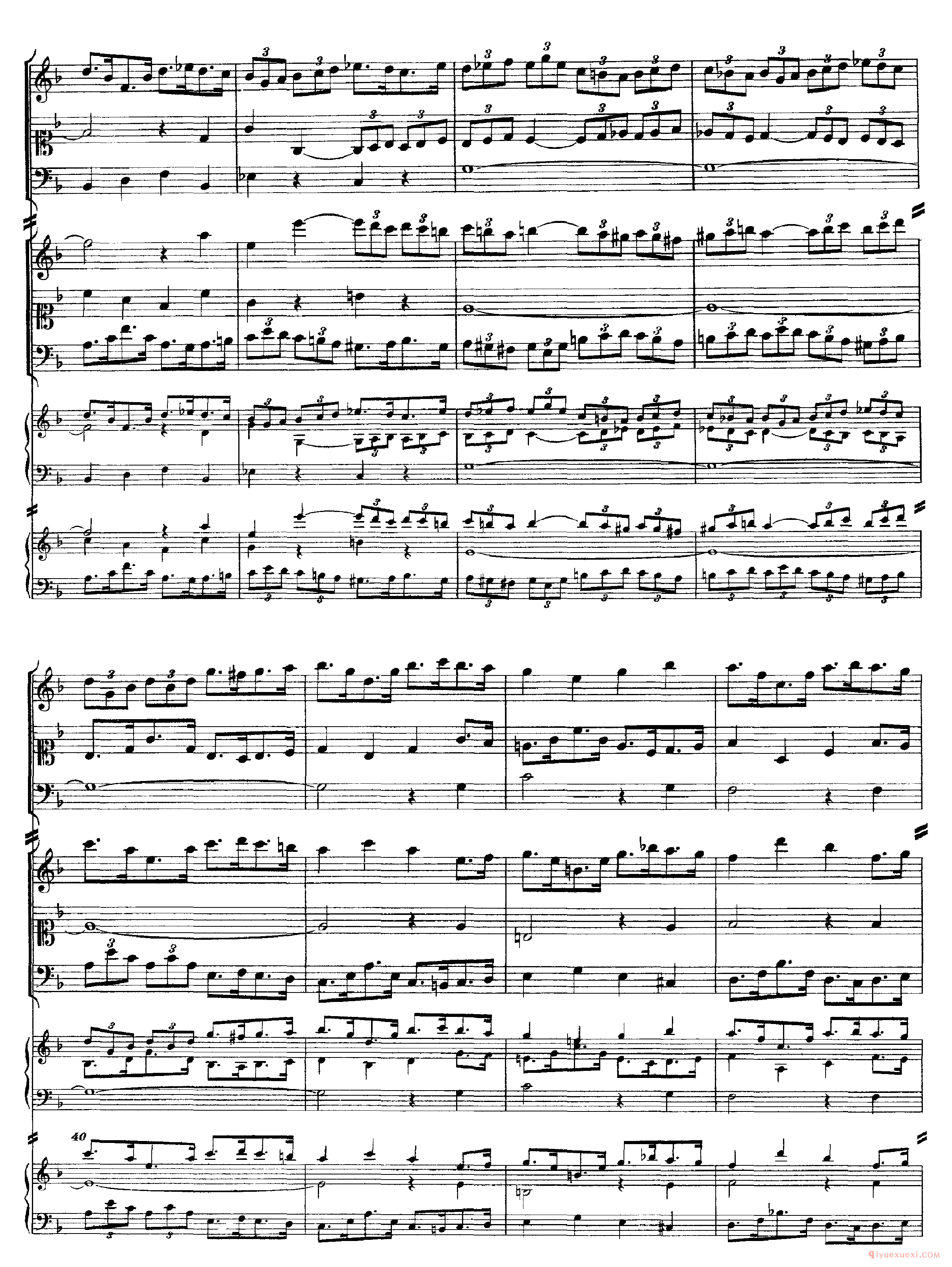 巴赫赋格第十六首《The Art of the Fugue - BWV1080 - Contrapunctus XVI》高清五线谱