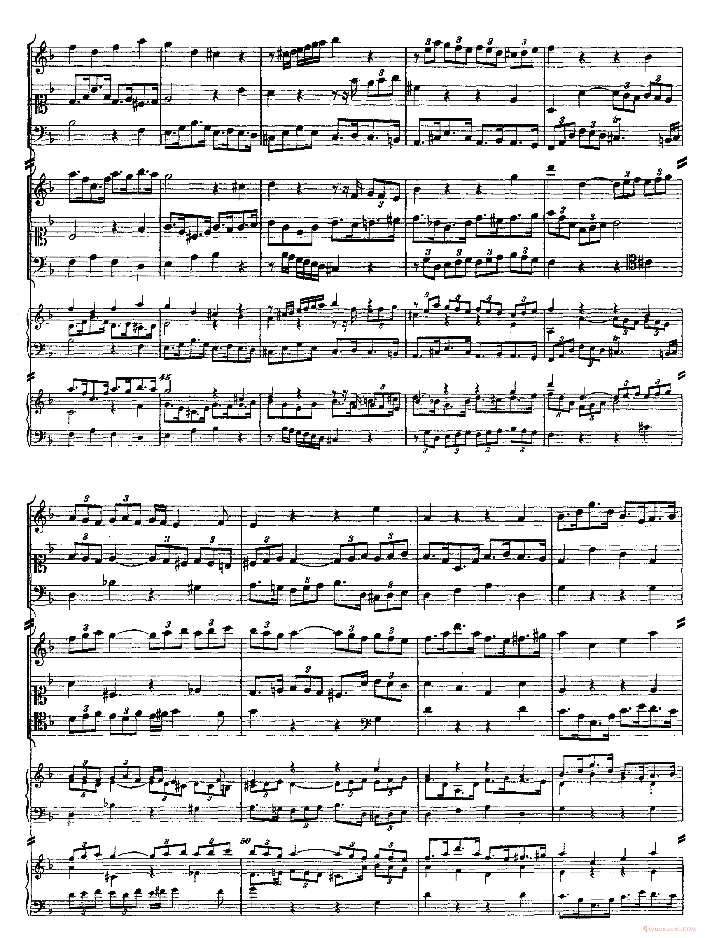 巴赫赋格第十六首《The Art of the Fugue - BWV1080 - Contrapunctus XVI》高清五线谱