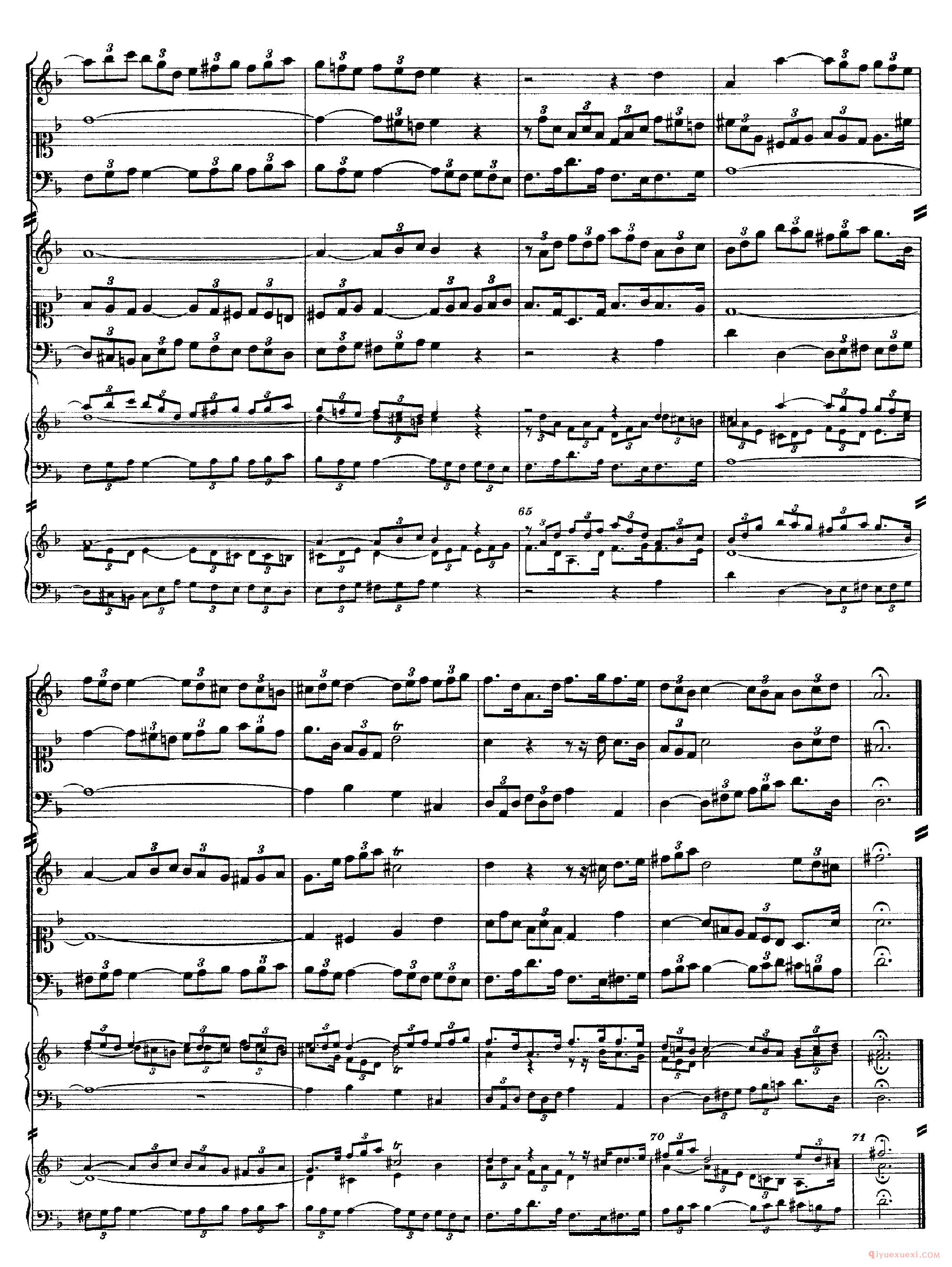 巴赫赋格第十六首《The Art of the Fugue - BWV1080 - Contrapunctus XVI》高清五线谱