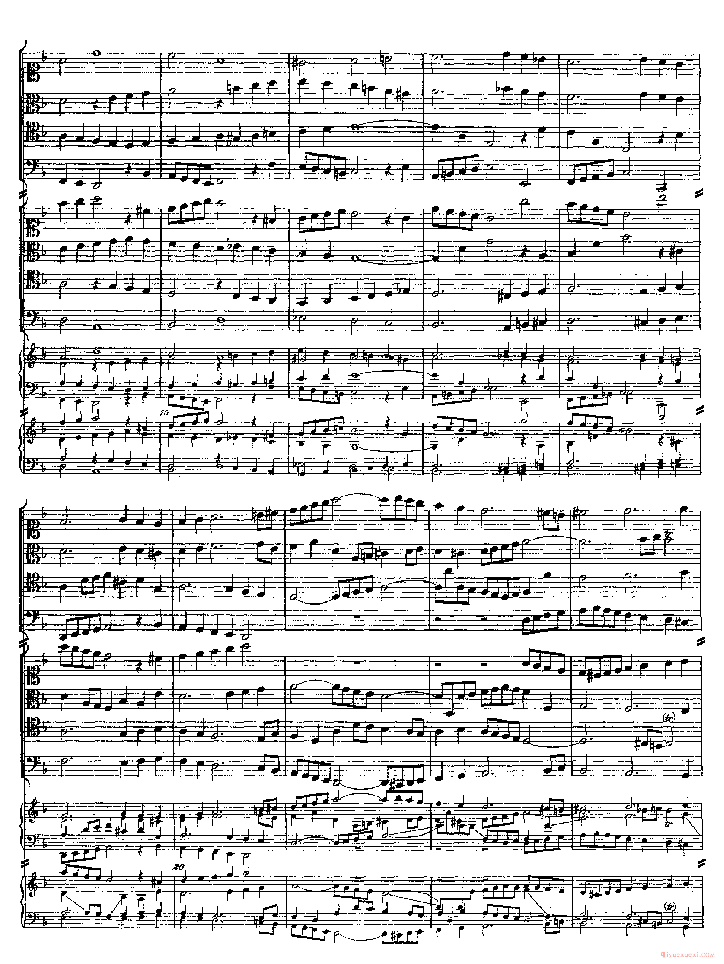 巴赫赋格第十八首《The Art of the Fugue - BWV1080 - Contrapunctus XVIII》高清五线谱