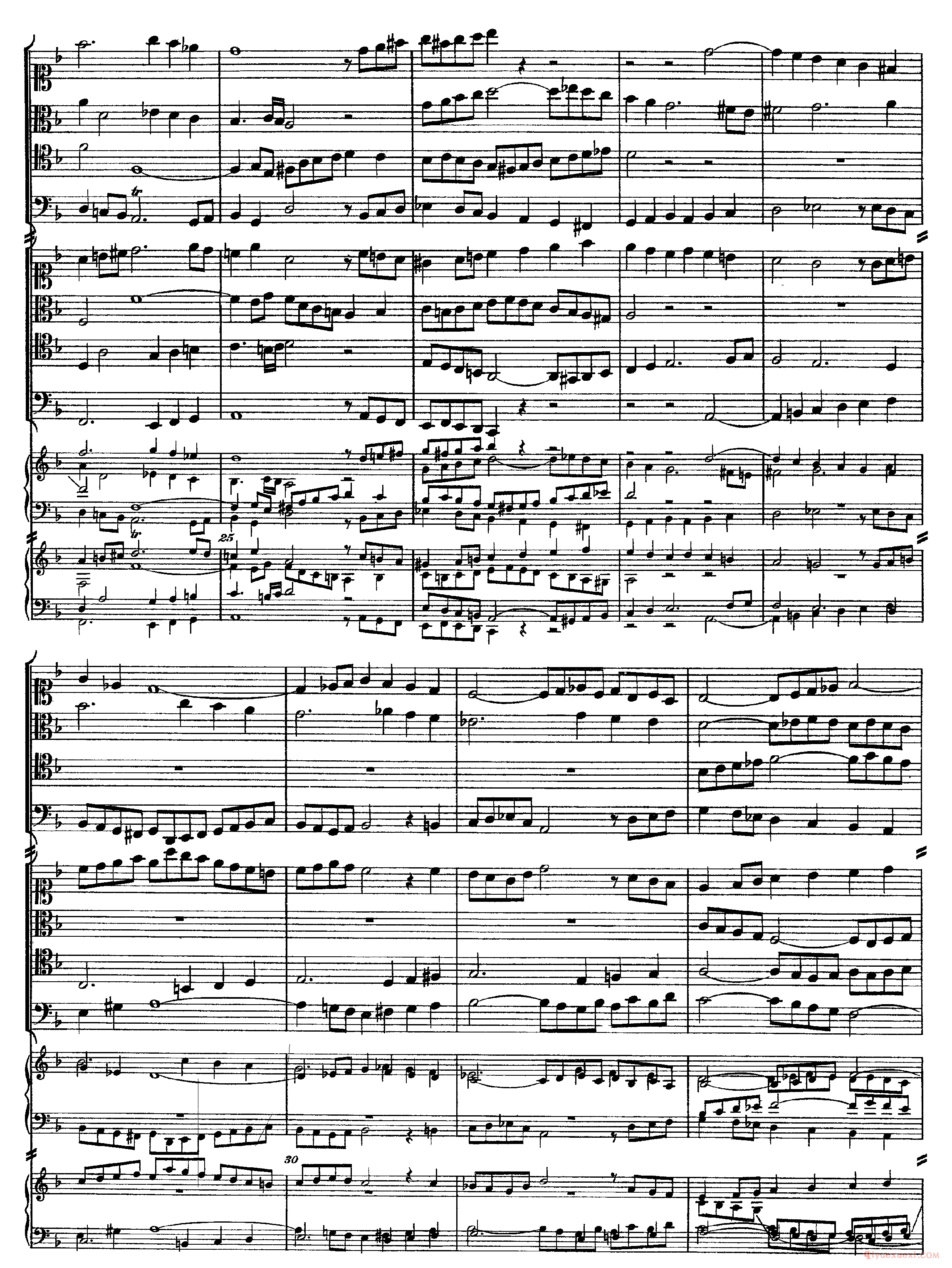 巴赫赋格第十八首《The Art of the Fugue - BWV1080 - Contrapunctus XVIII》高清五线谱