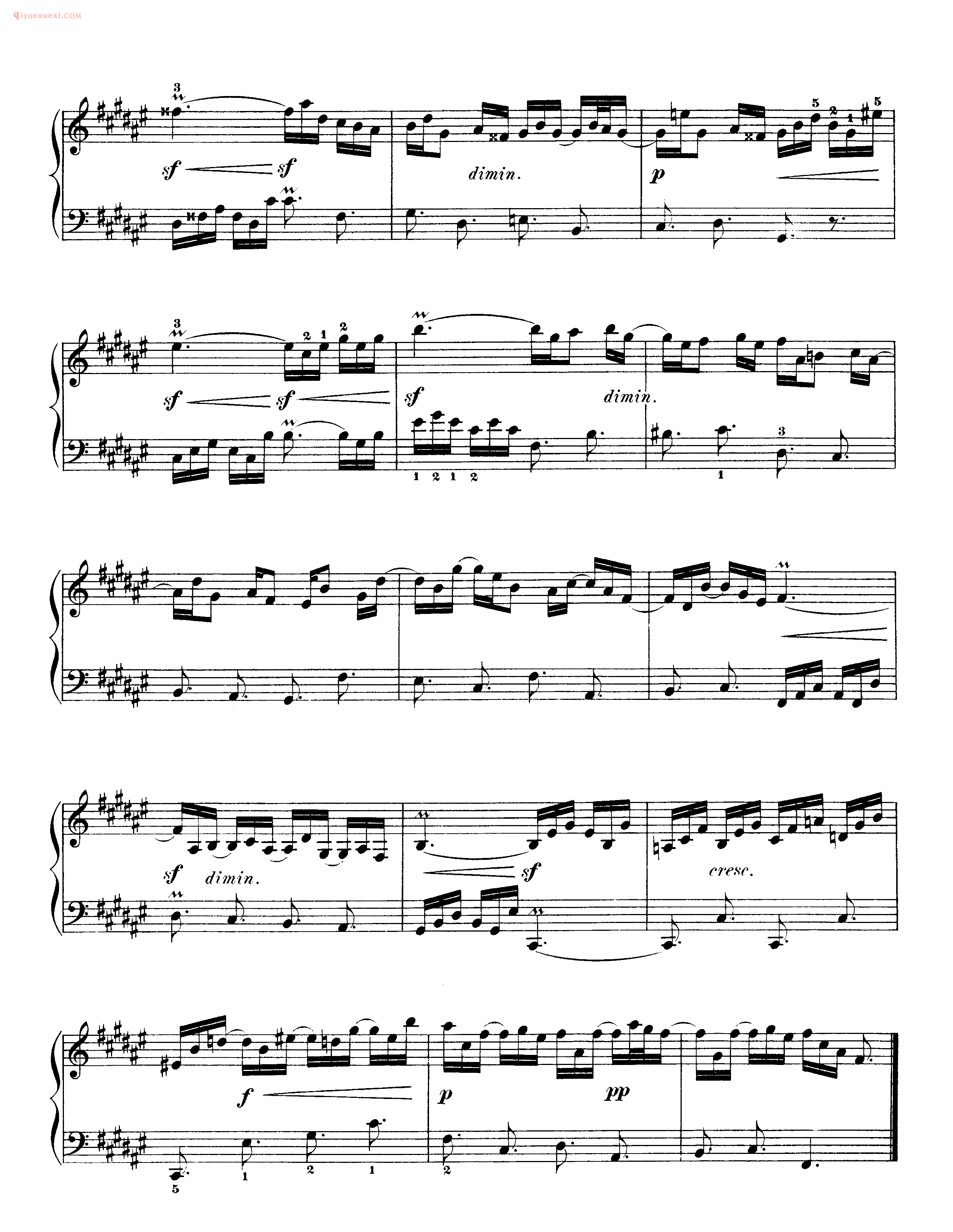 巴赫平均律第一册_第十三首_前奏曲《Preludio XIII》