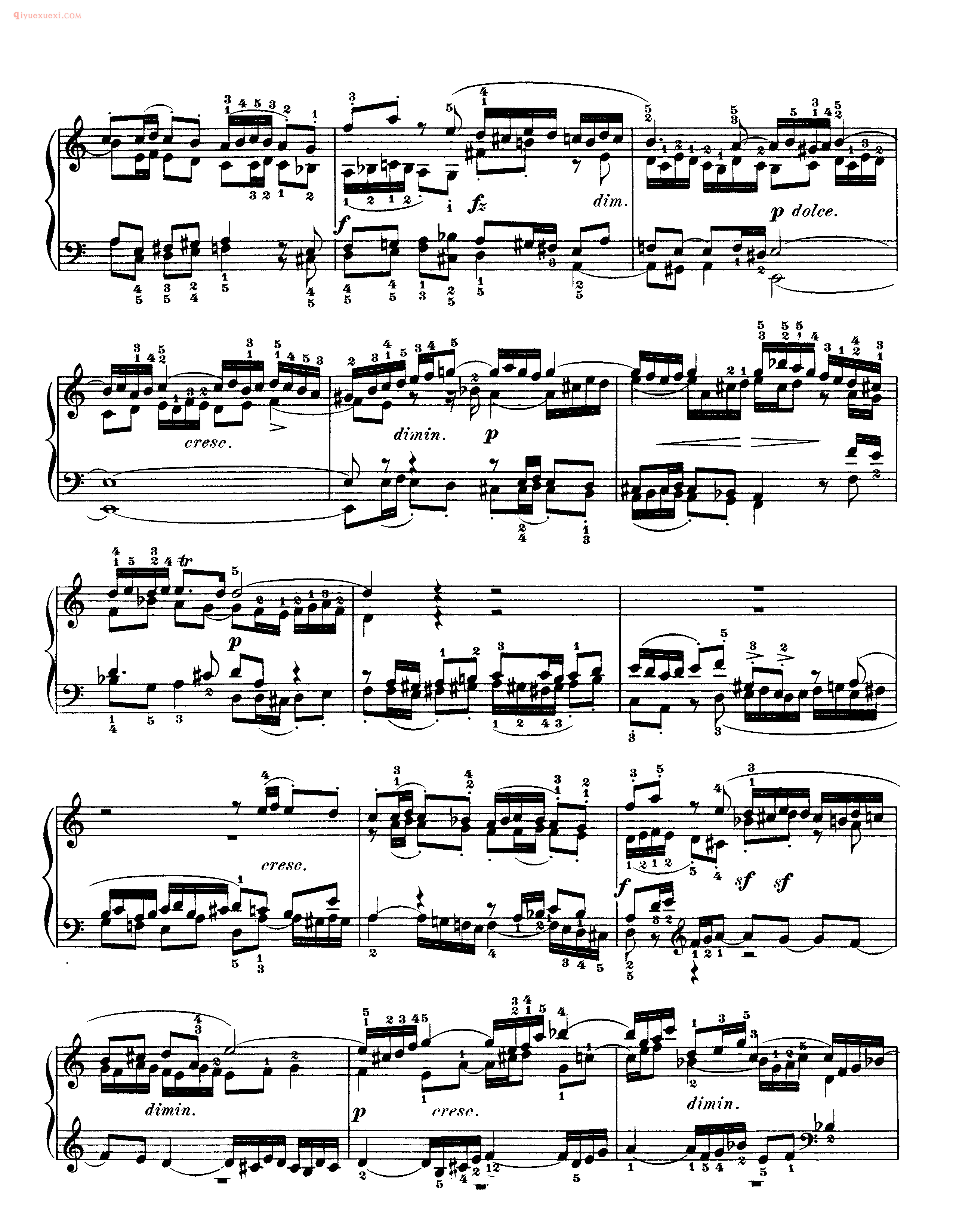巴赫平均律第一册_第二十首_赋格《Fuga XX》a 4 Voci