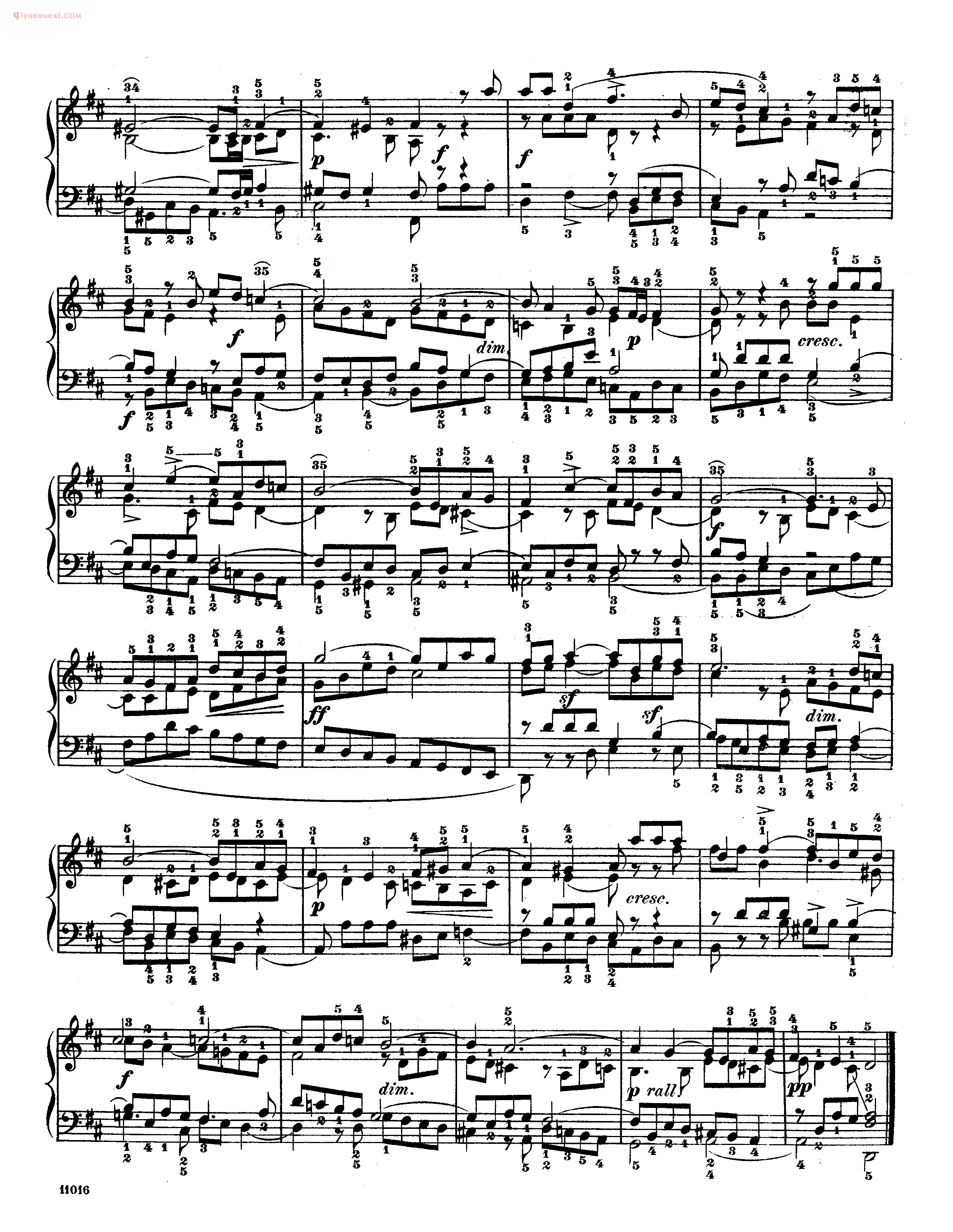 巴赫平均律第二册_第五首_赋格《Fuga V》a 4 Voci