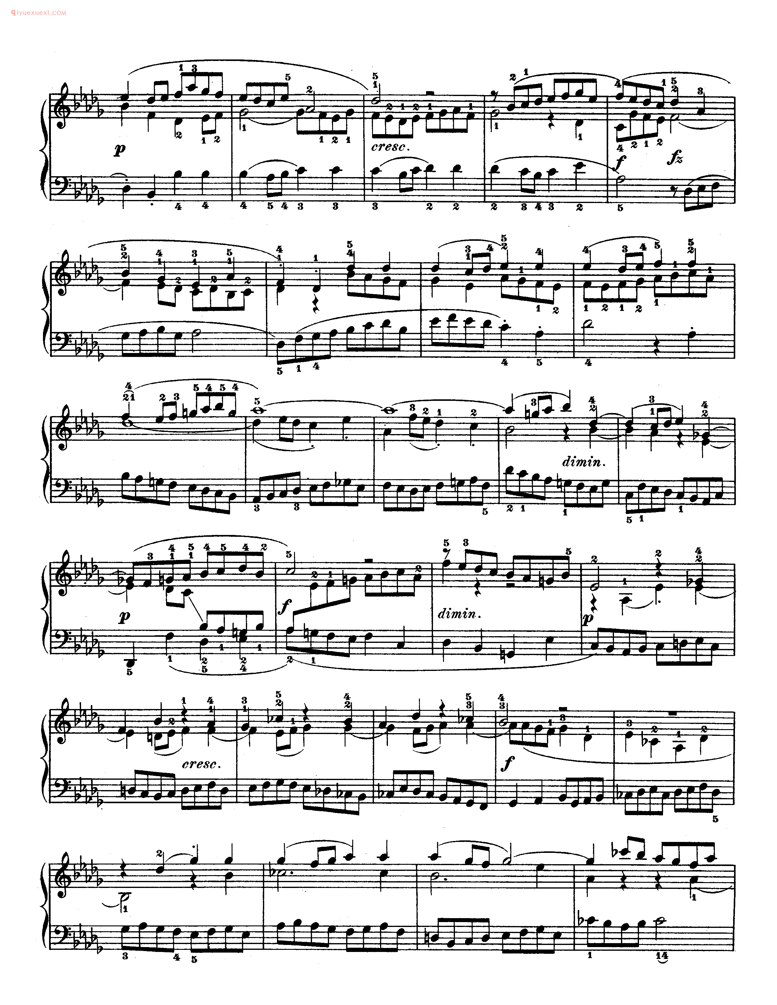 巴赫平均律第二册_第二十二首_前奏曲《Preludio XXII》