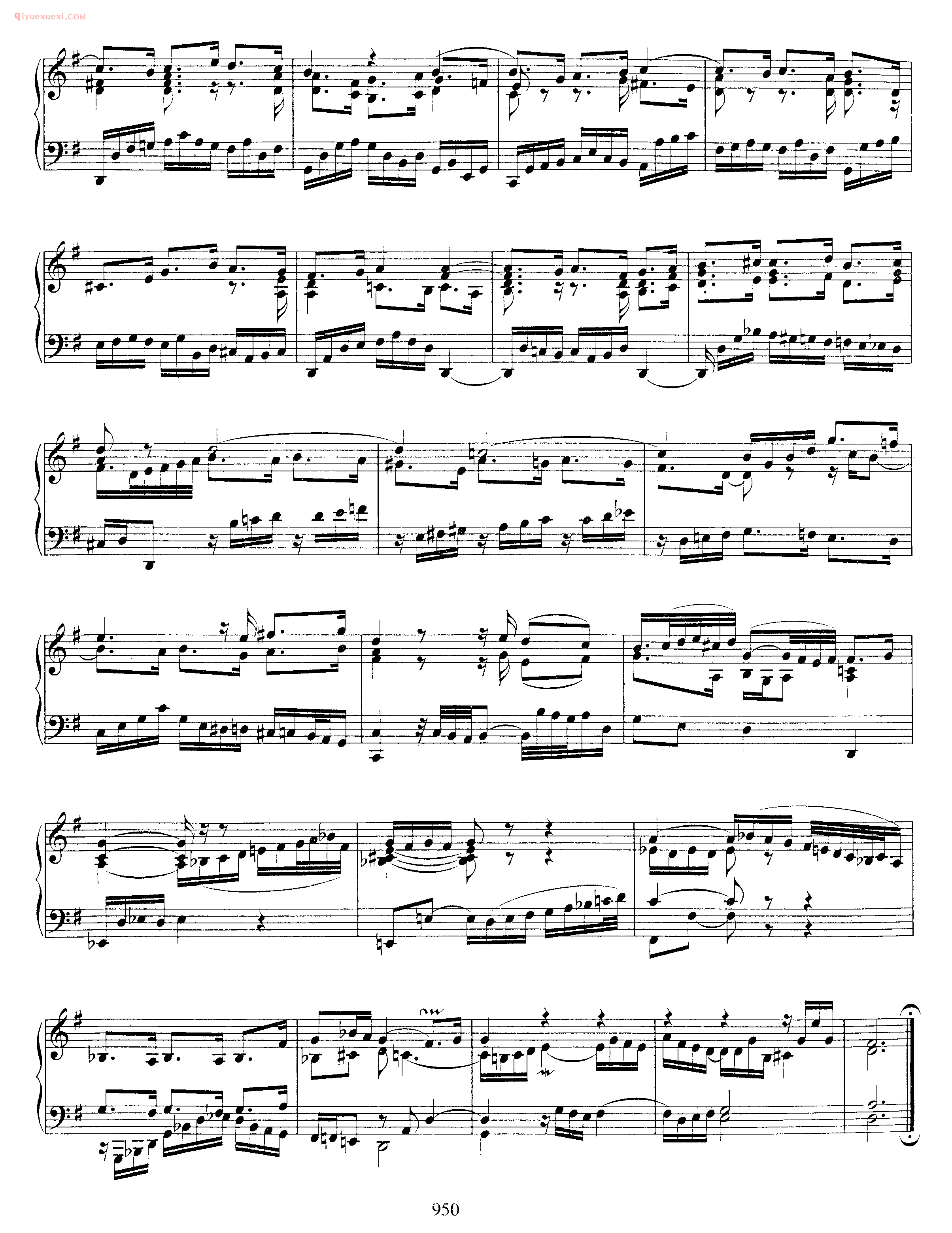 巴赫G大调慢板《Adagio in G, BWV 968》巴赫钢琴作品