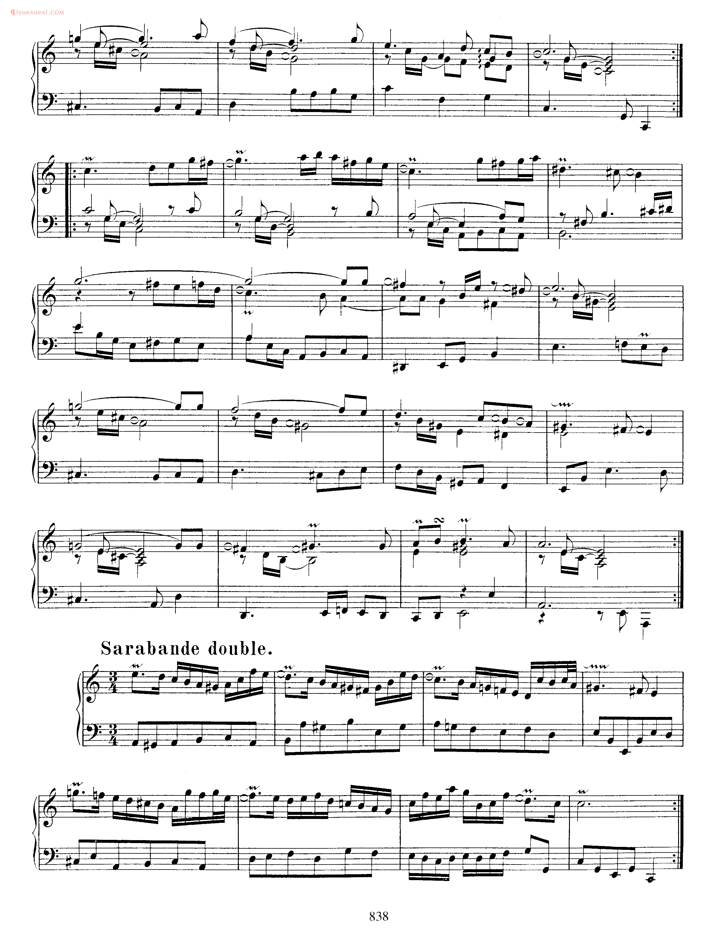 巴赫A小调组曲《Suite_in A Minor BWV818》巴赫钢琴作品