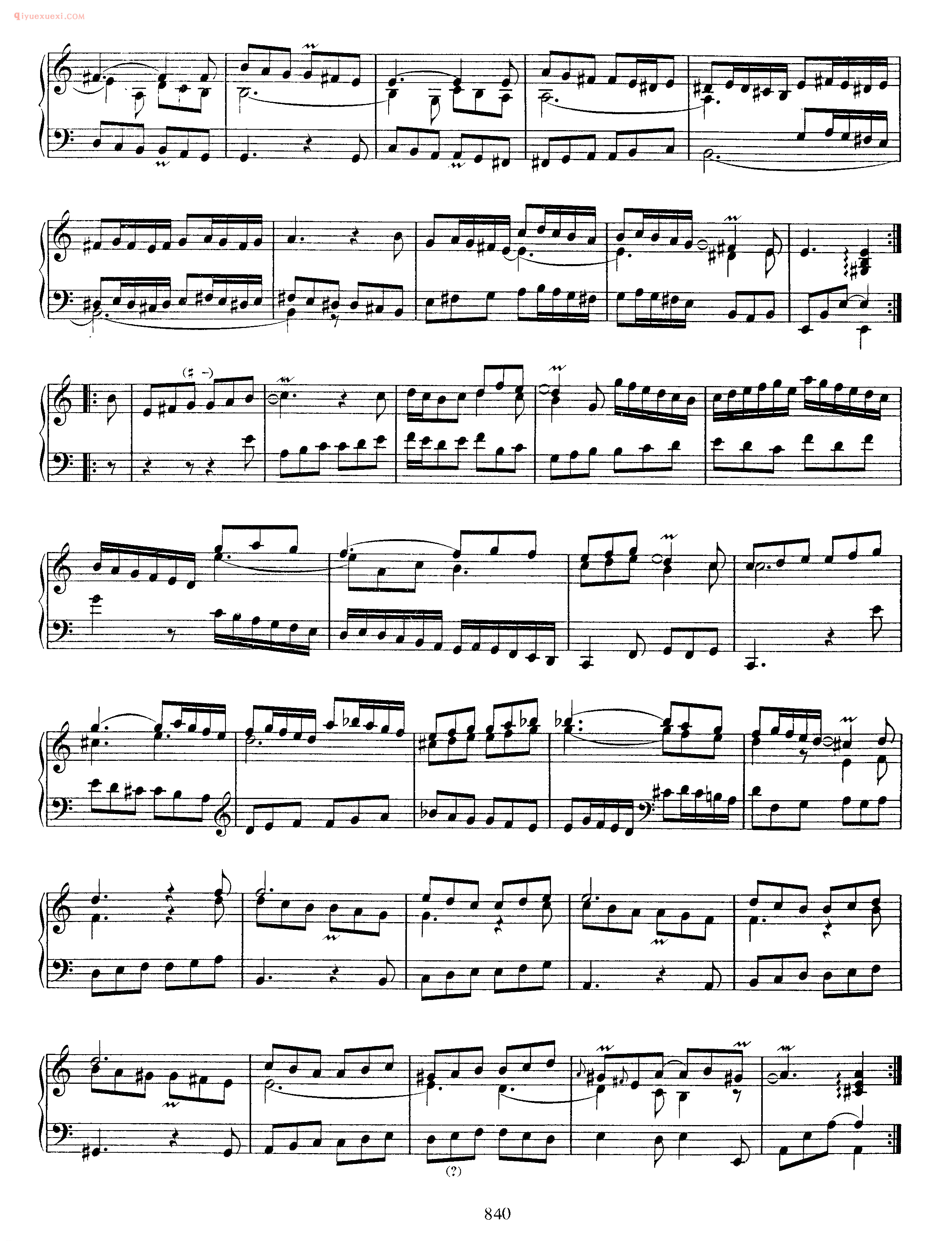 巴赫A小调组曲《Suite_in A Minor BWV818》巴赫钢琴作品