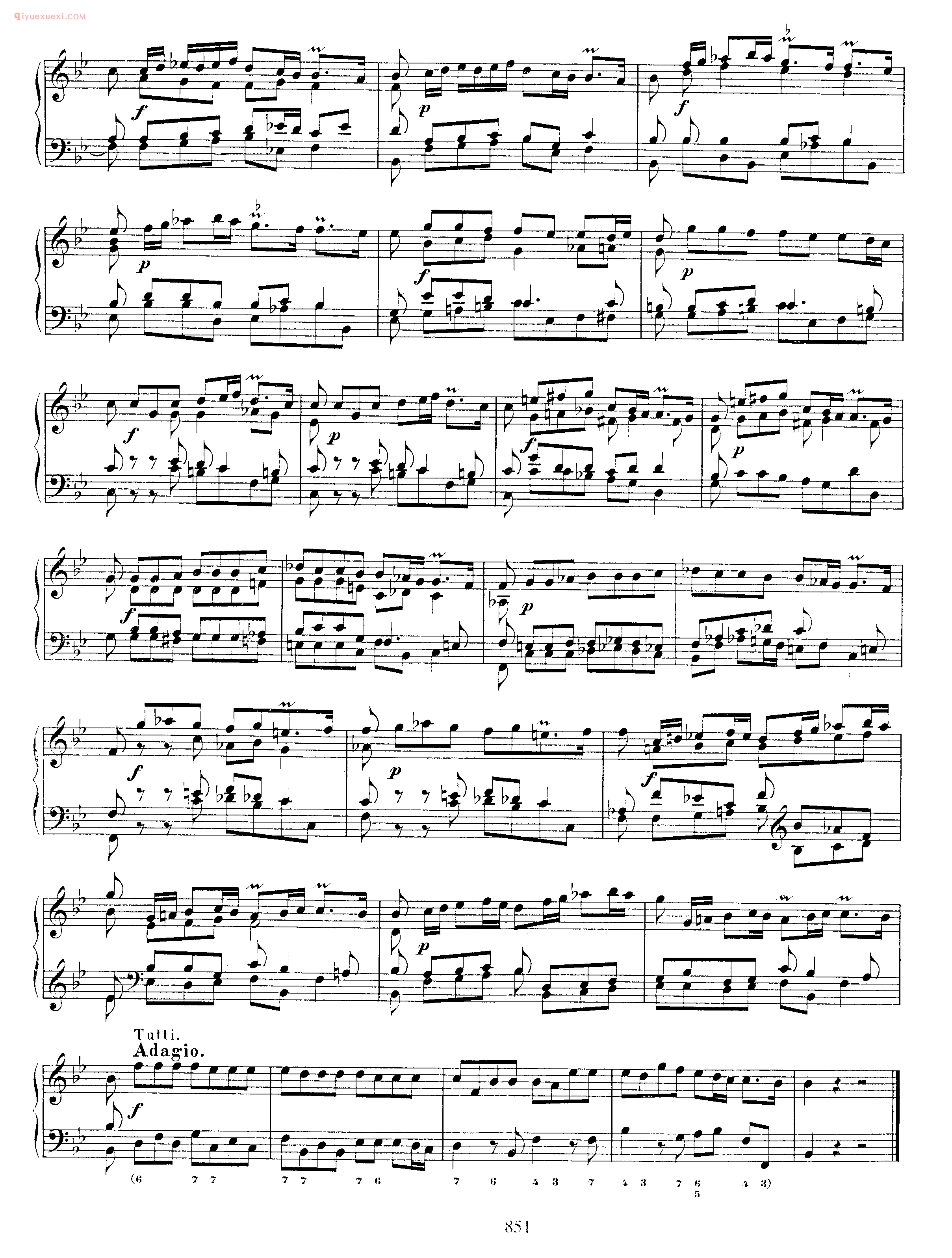 巴赫降B大调组曲《Suite_in Bb Major BWV 821》巴赫钢琴作品