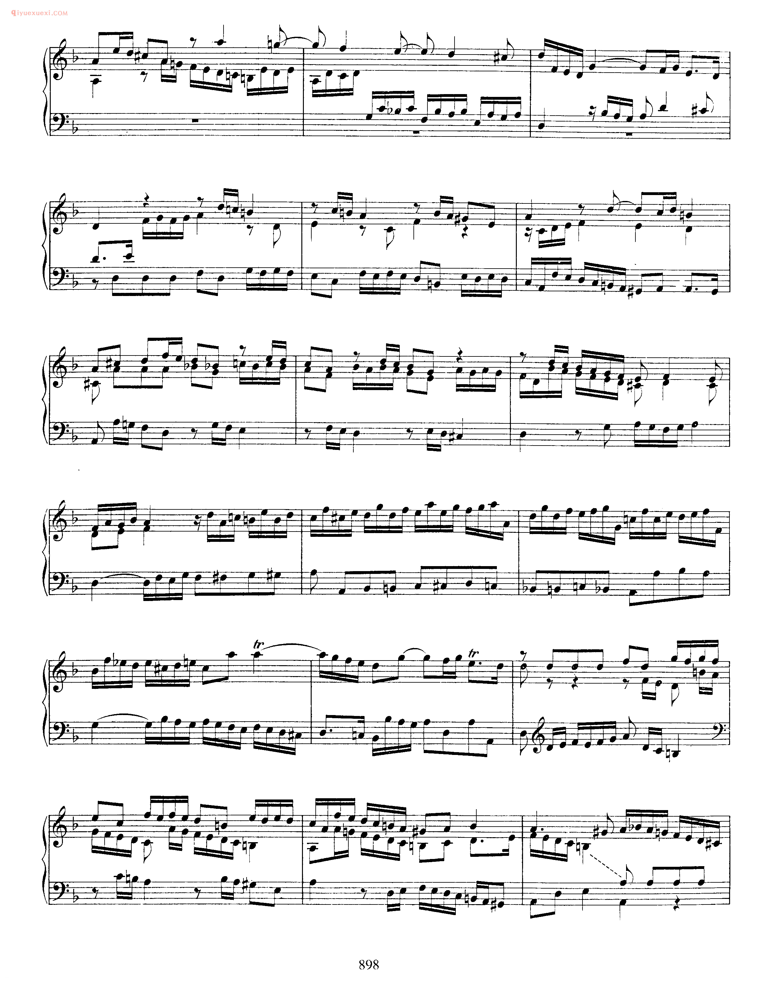 巴赫d小调幻想曲与赋格《Fantasia and Fughetta in D Minor BWV 905》巴赫钢琴作品