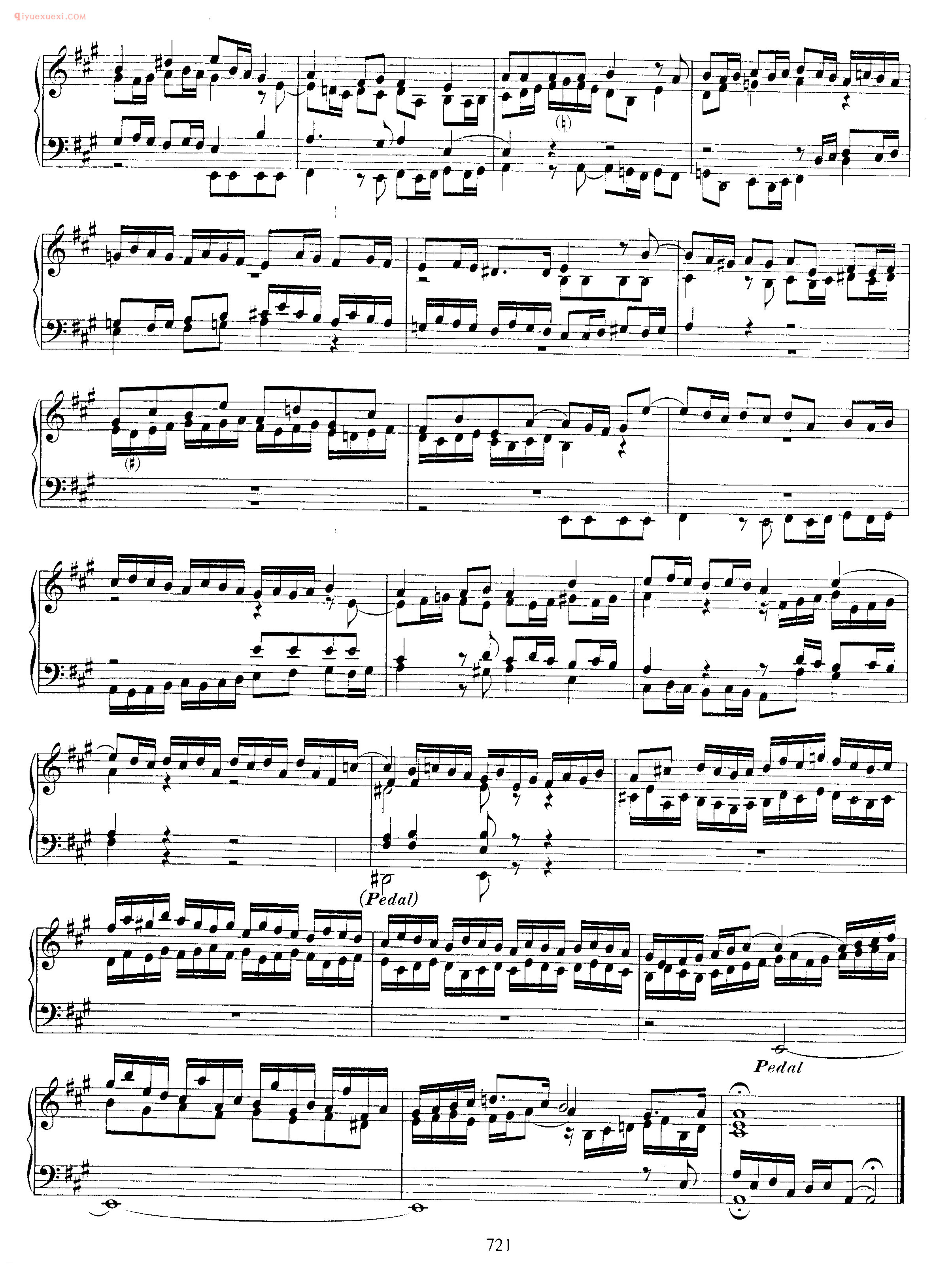 巴赫A大调赋格曲《Fugue_in A Major_BWV 949》巴赫钢琴作品