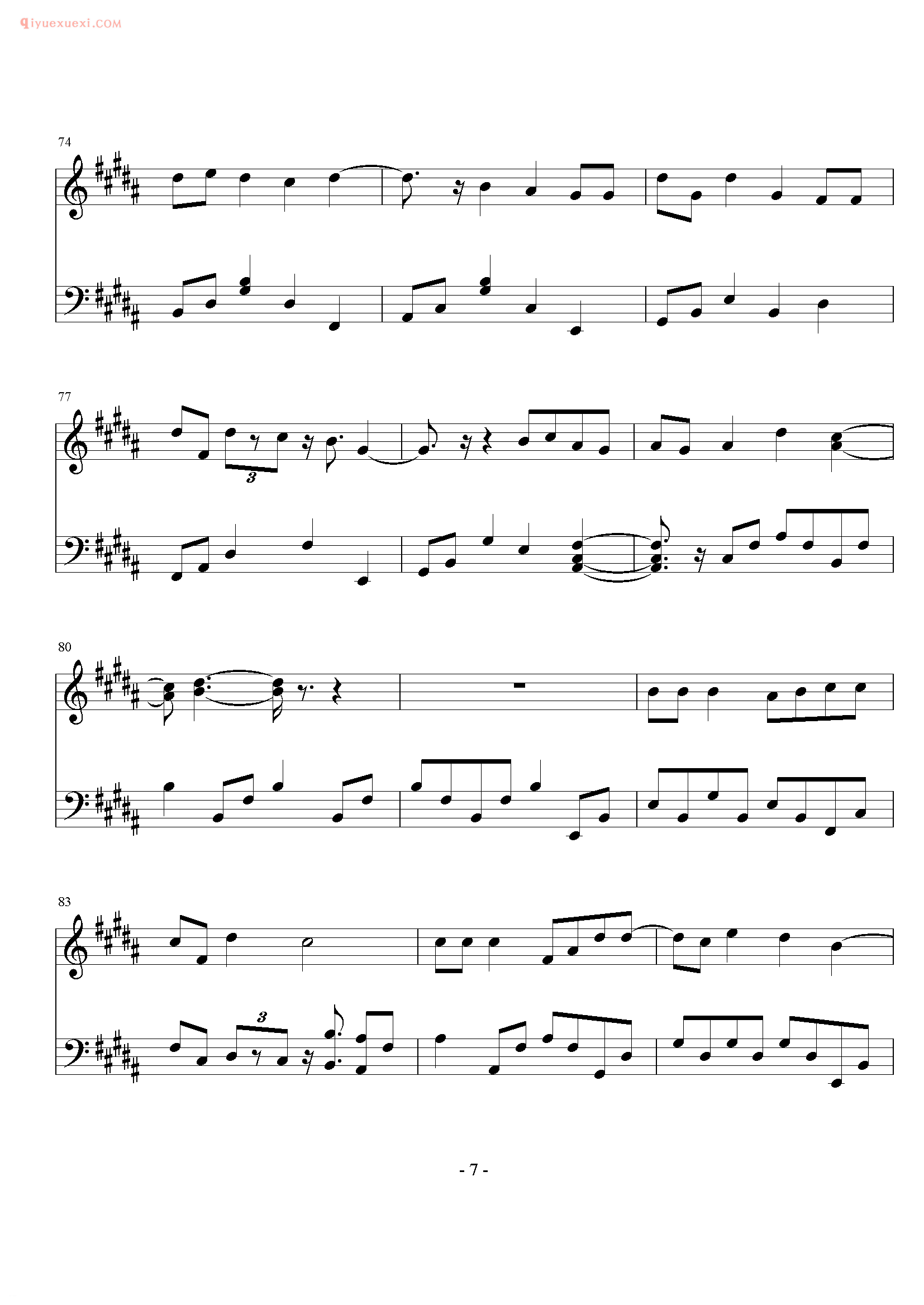 方力申歌曲《好好恋爱》钢琴谱五线谱